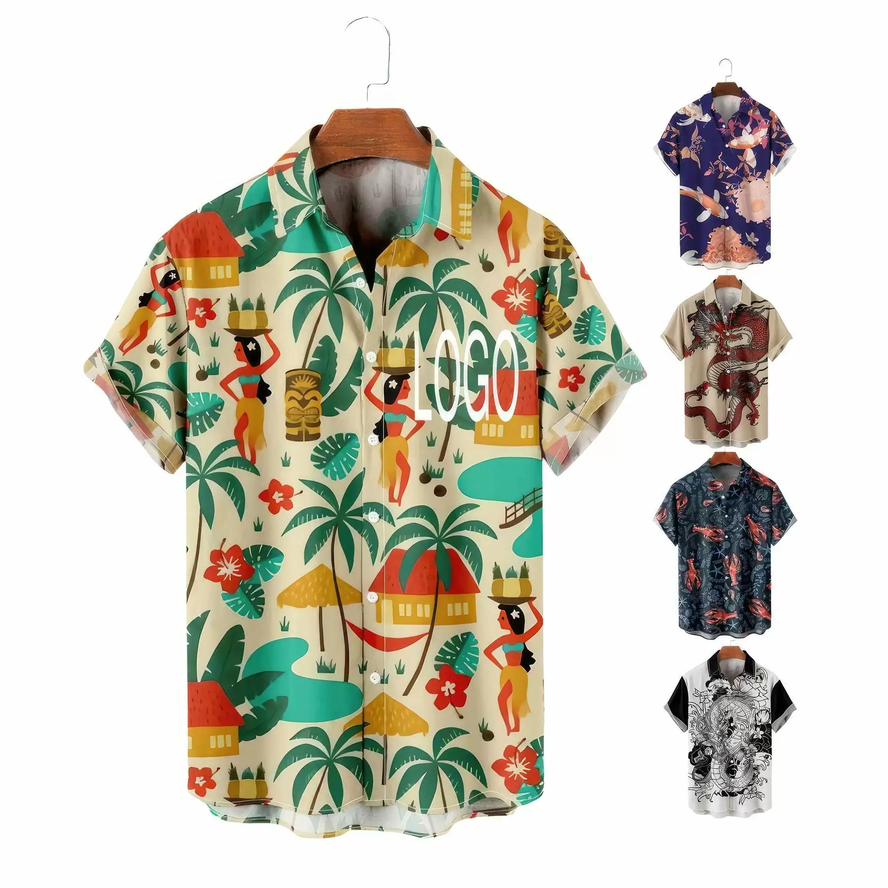 Customizable 3D Digital Print Hawaiian Shirt & Summer