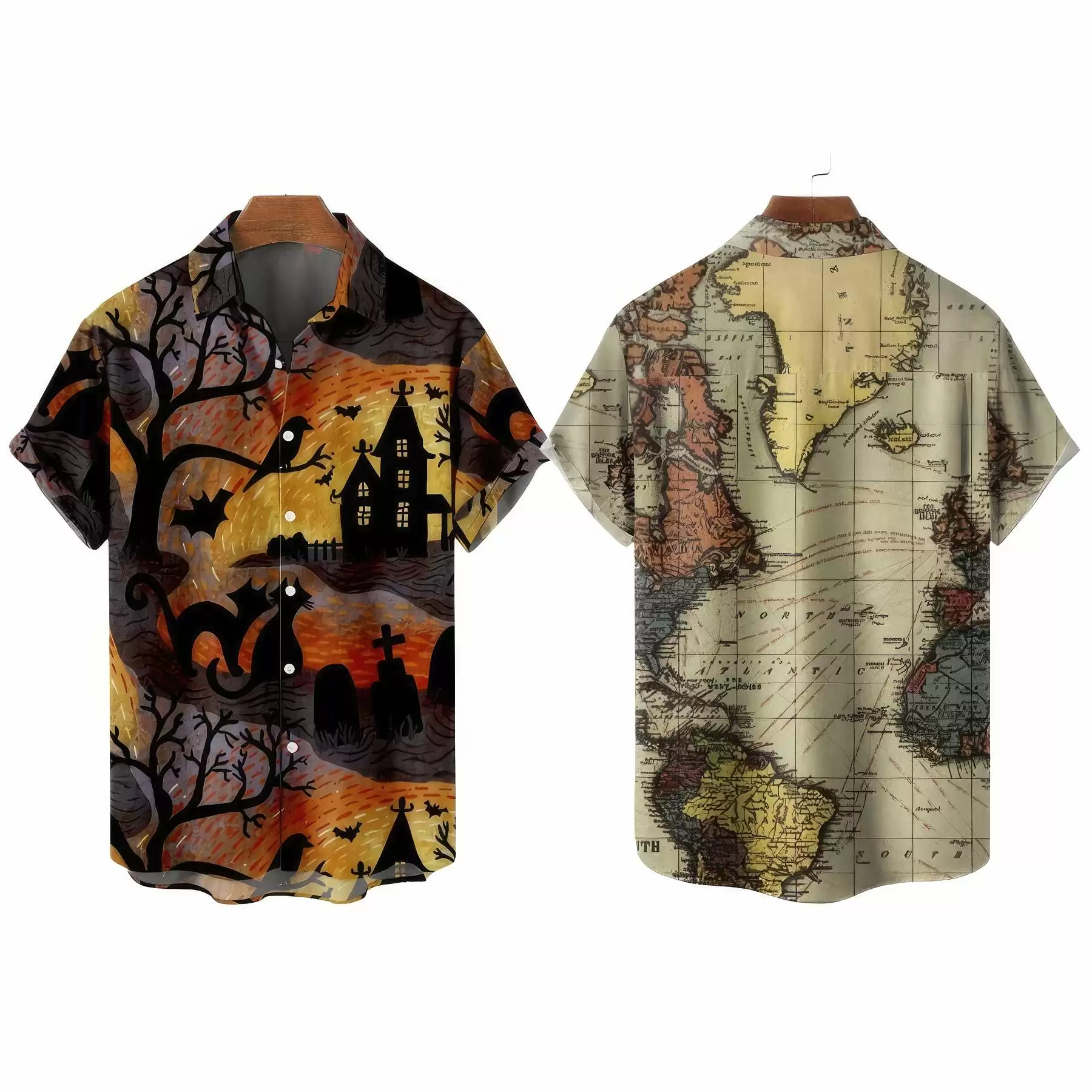 3D Digital Printing Hawaiian Shirt Custom Pattern & Summer