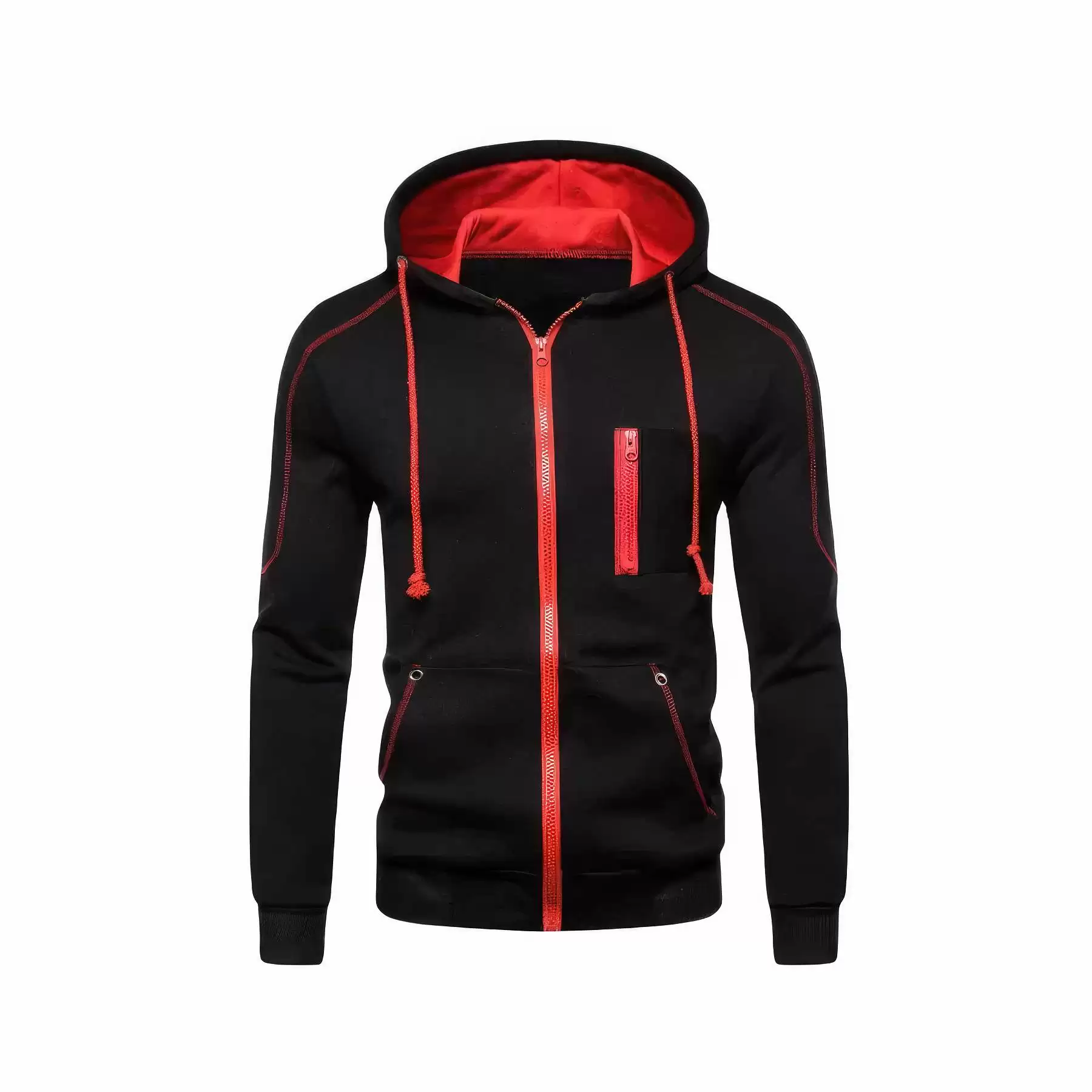 Contrast Zip Sweater Jacket - Image 2