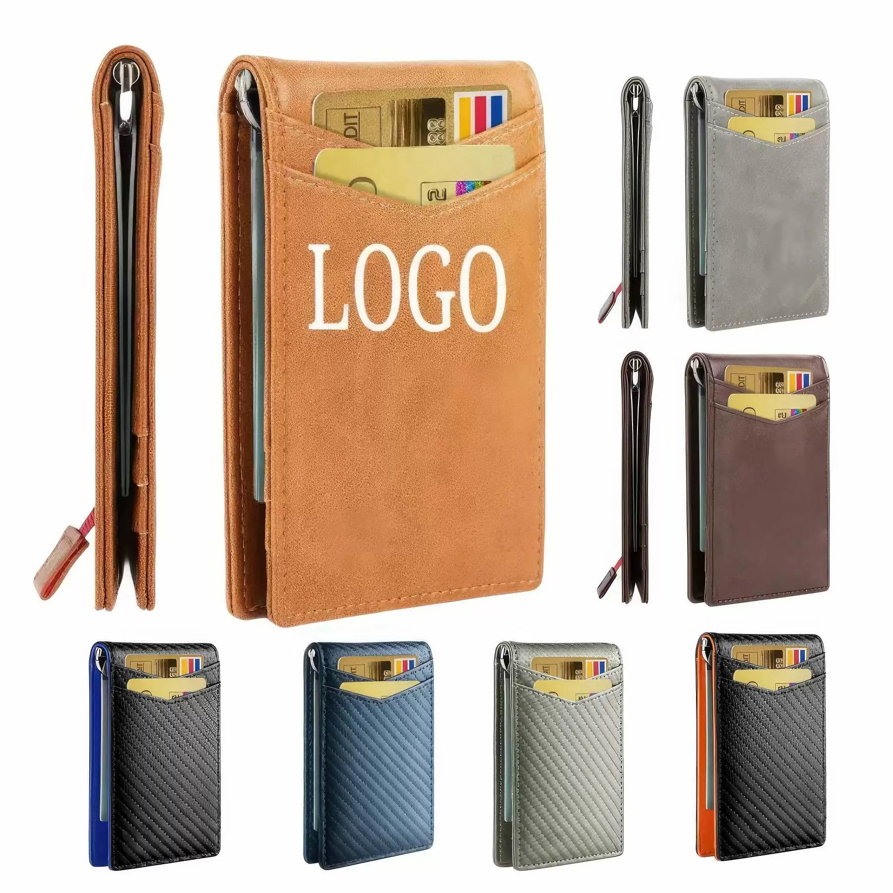 Rfid Anti-theft Brush Leather Wallet Card Holder