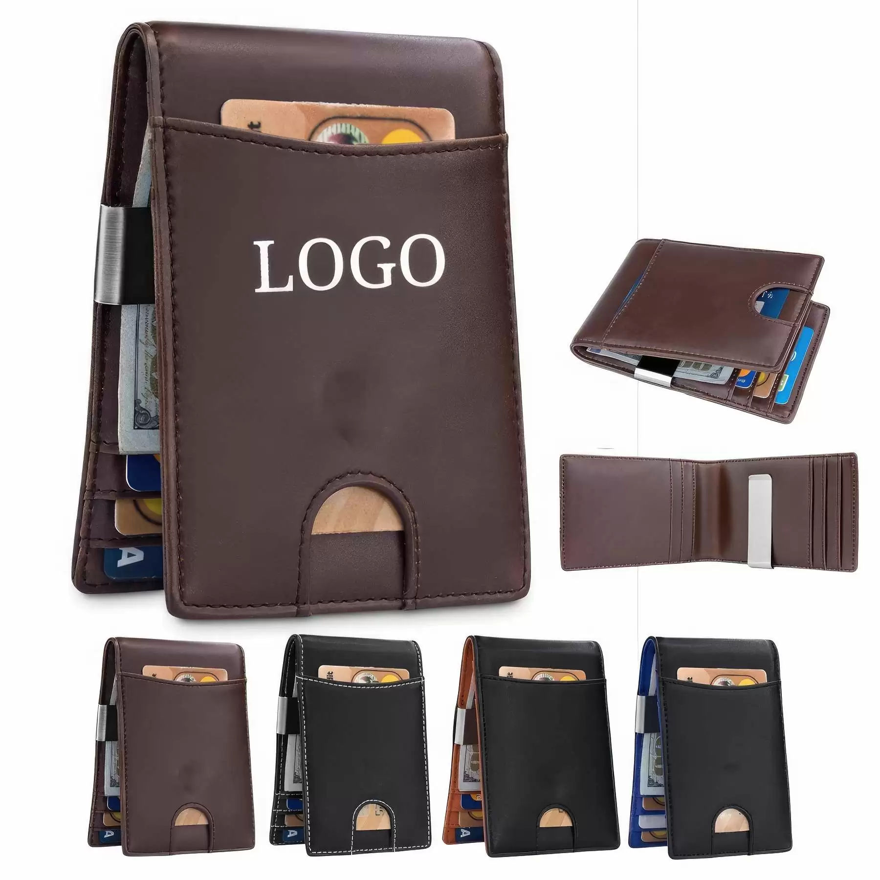 Leather Card Holder Dollar Clip