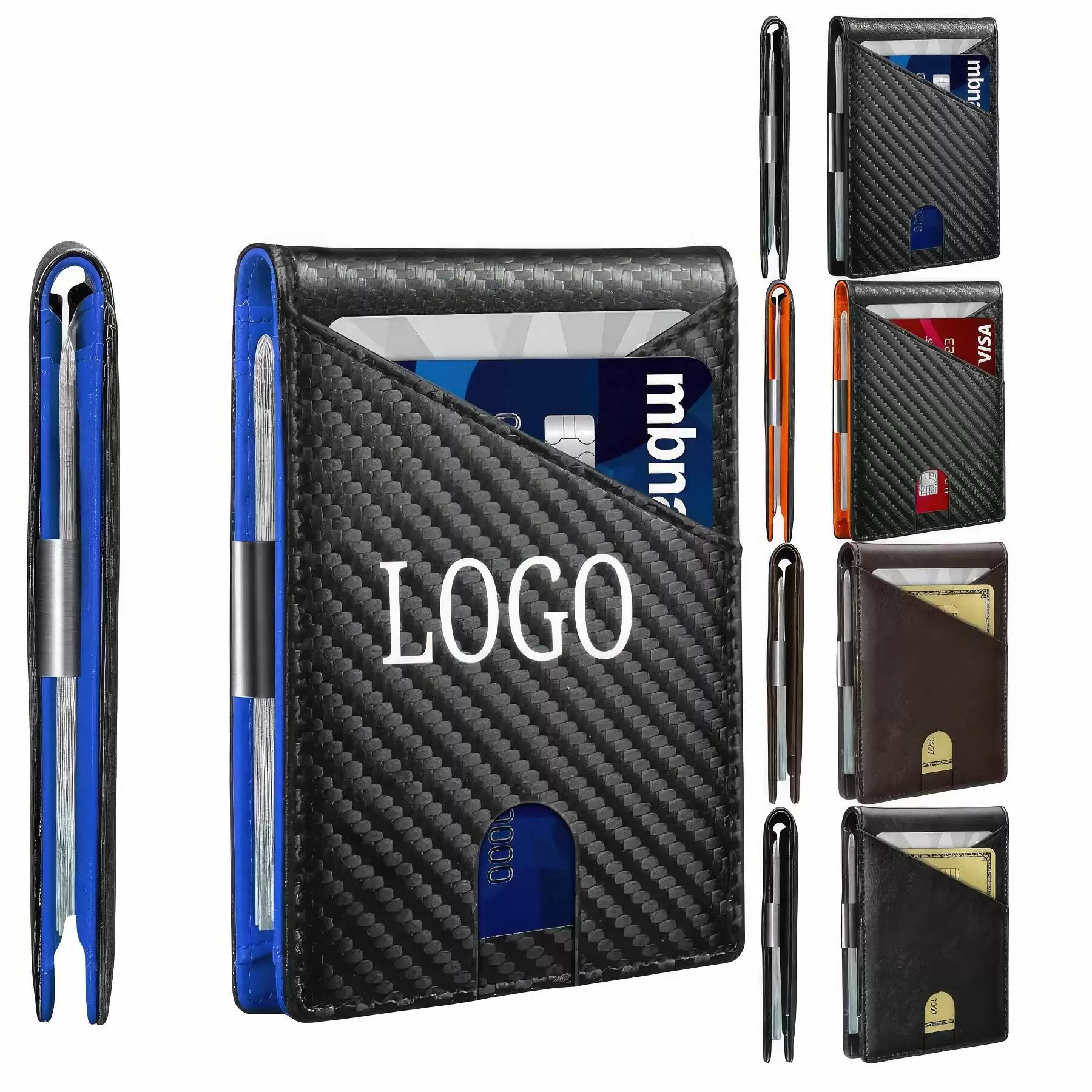 Full Leather Anti-theft Brush Rfid Card Holder for Men