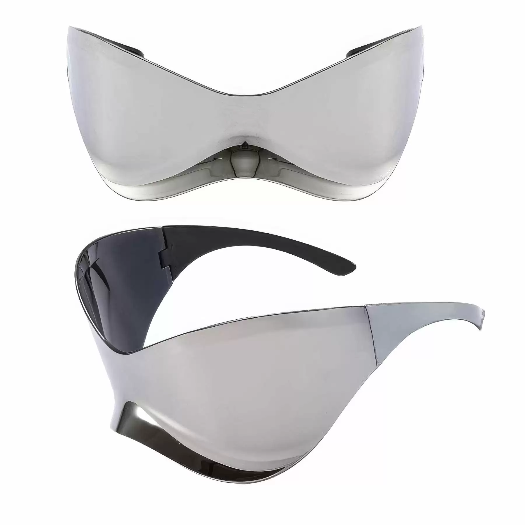Futuristic Oversized Wrap Around Sunglass - Image 2