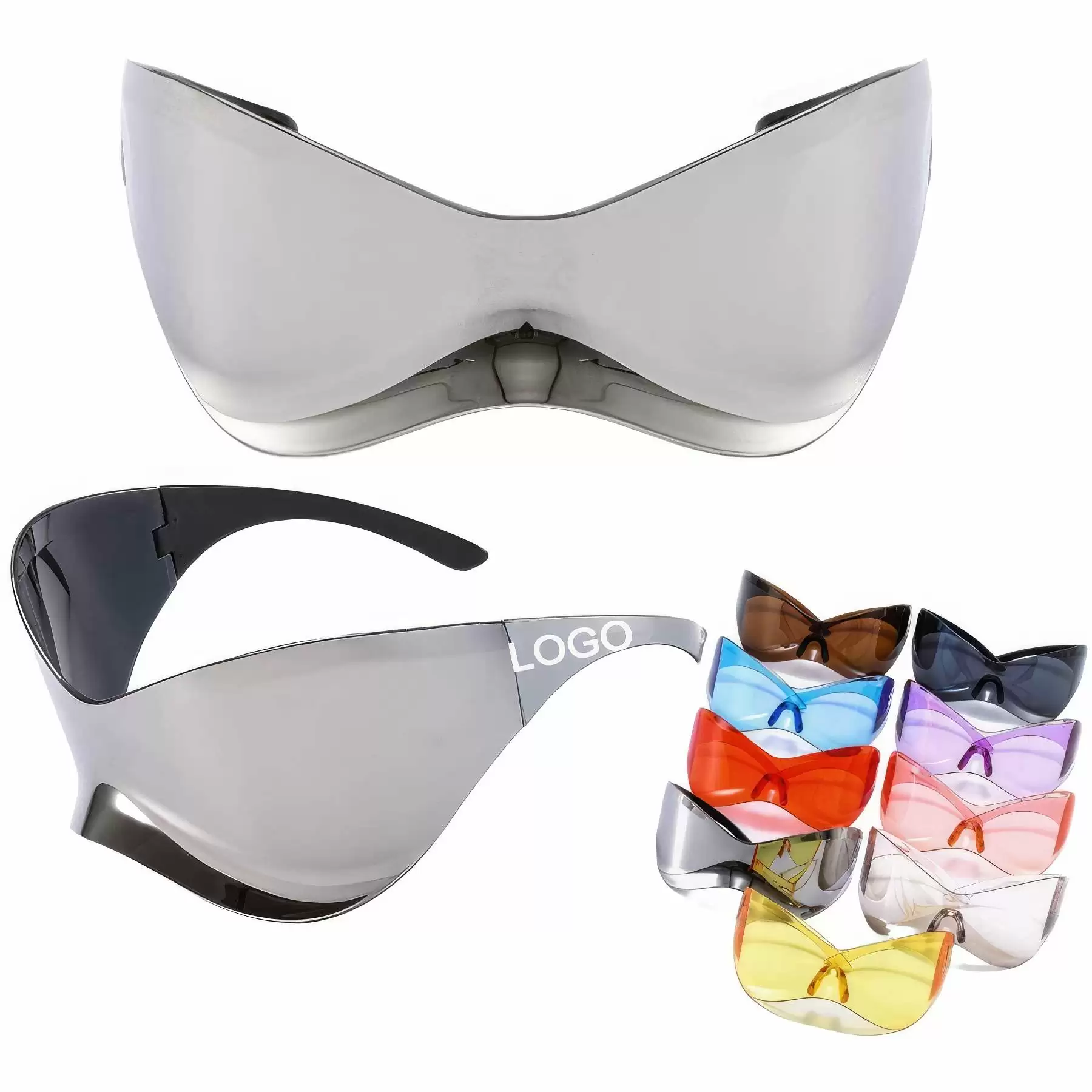 Futuristic Oversized Wrap Around Sunglass