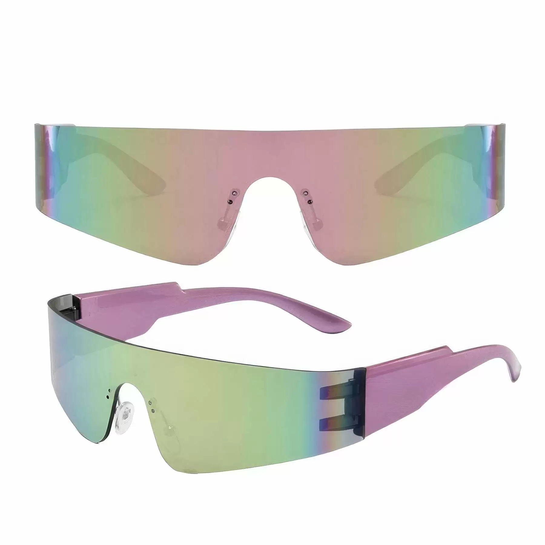 Rimless Y2K Wrap Around Sunglasses for Women Men - Image 2