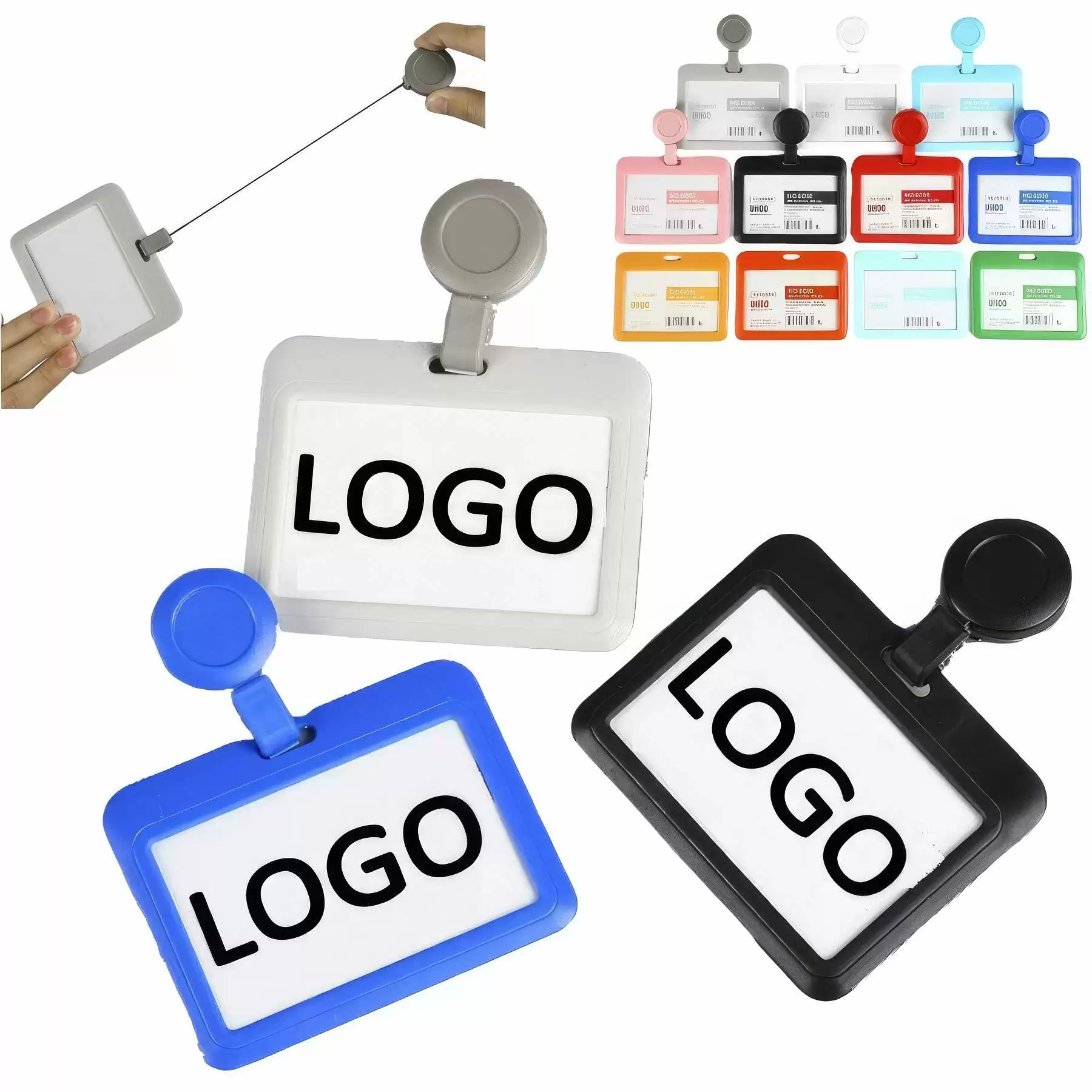 Sliding ID Badge Holder with Clear Window