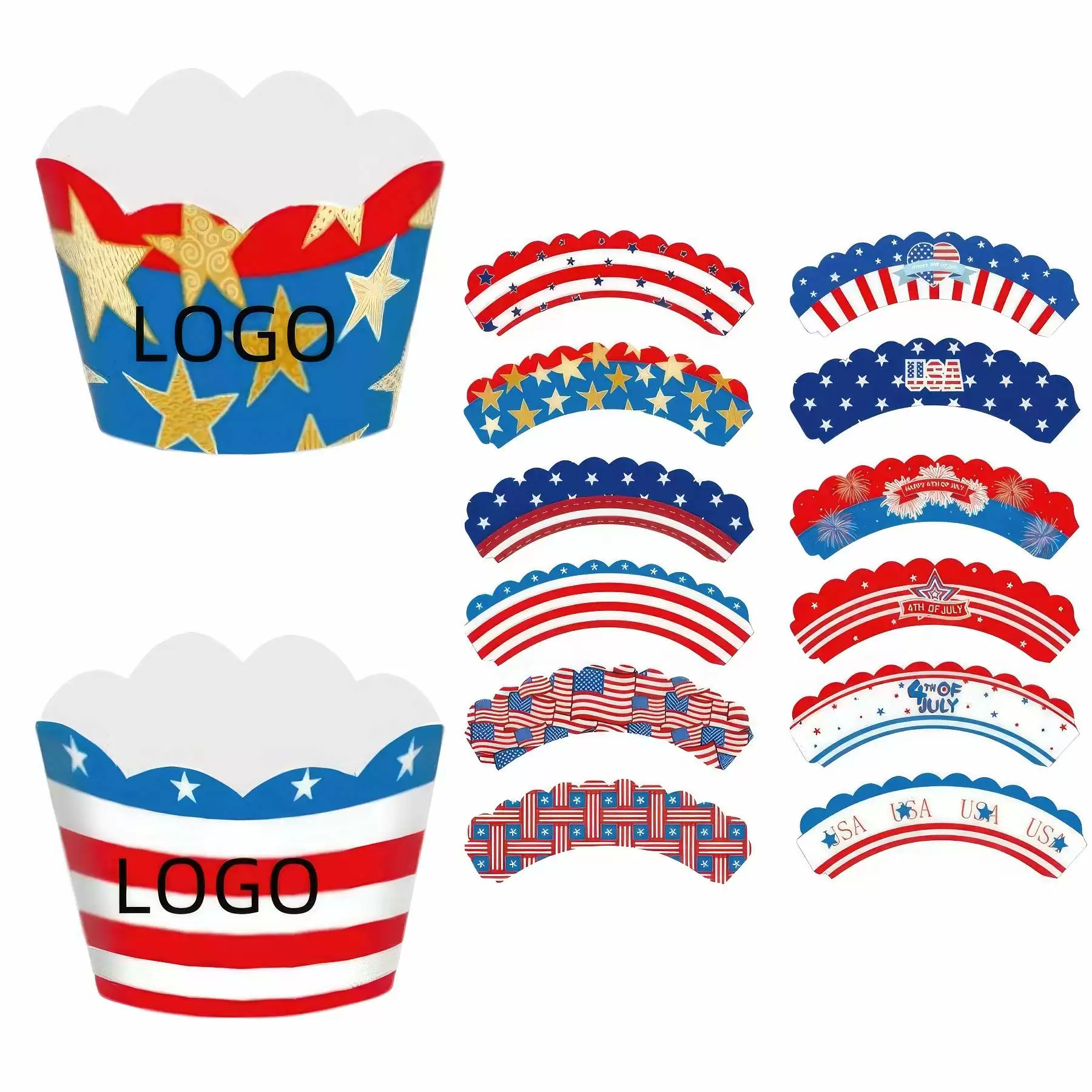 Fourth of July Cupcake Wrappers for Independence Day Party