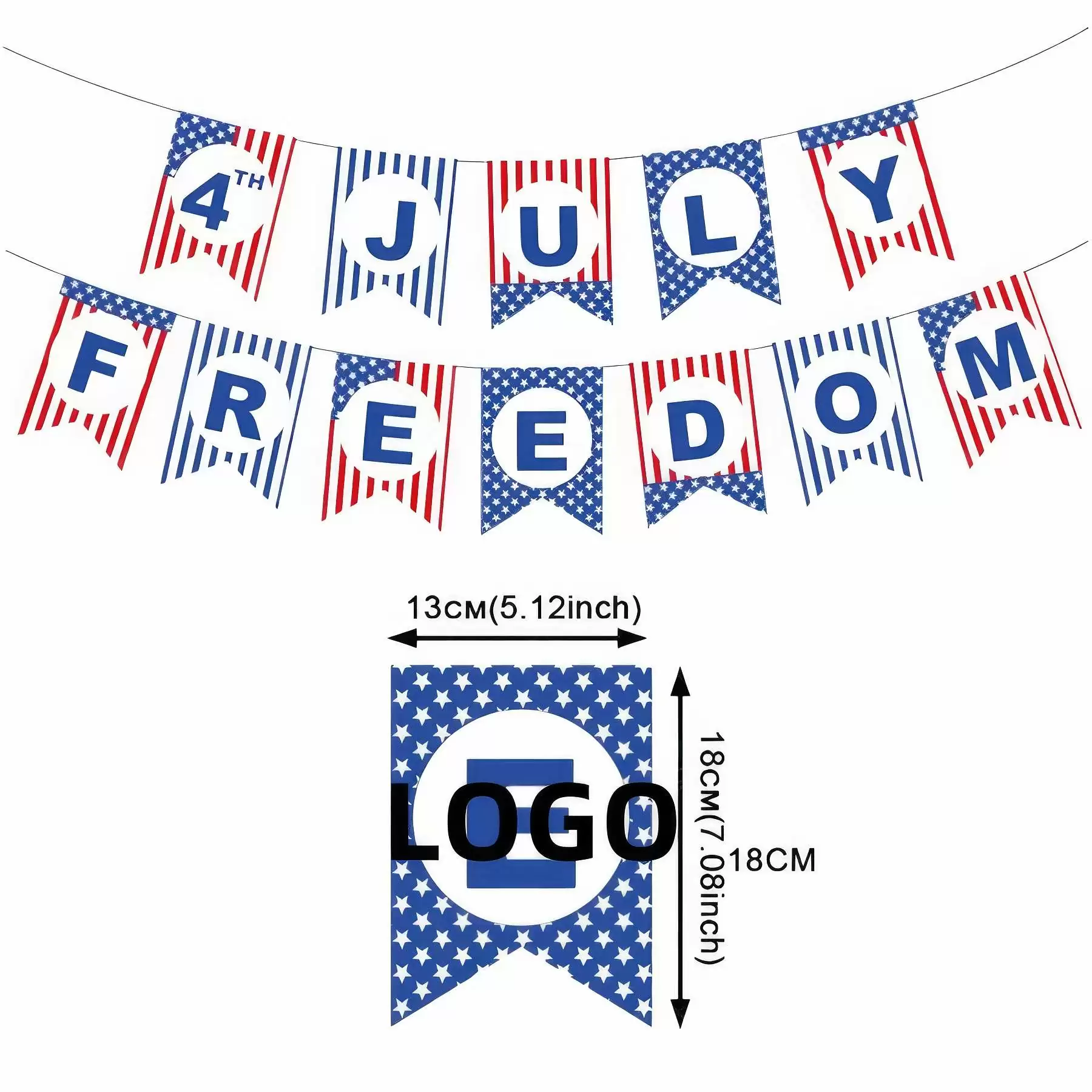 Bunting American Flag Patriotic Banner for Independence Day