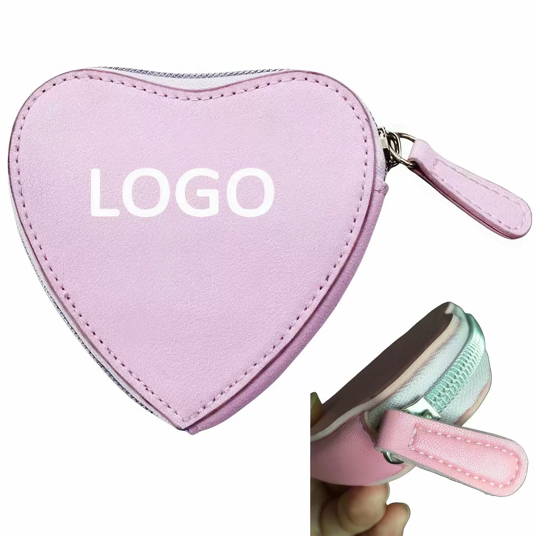 Leather Coin Purse With Zipper For Men Women