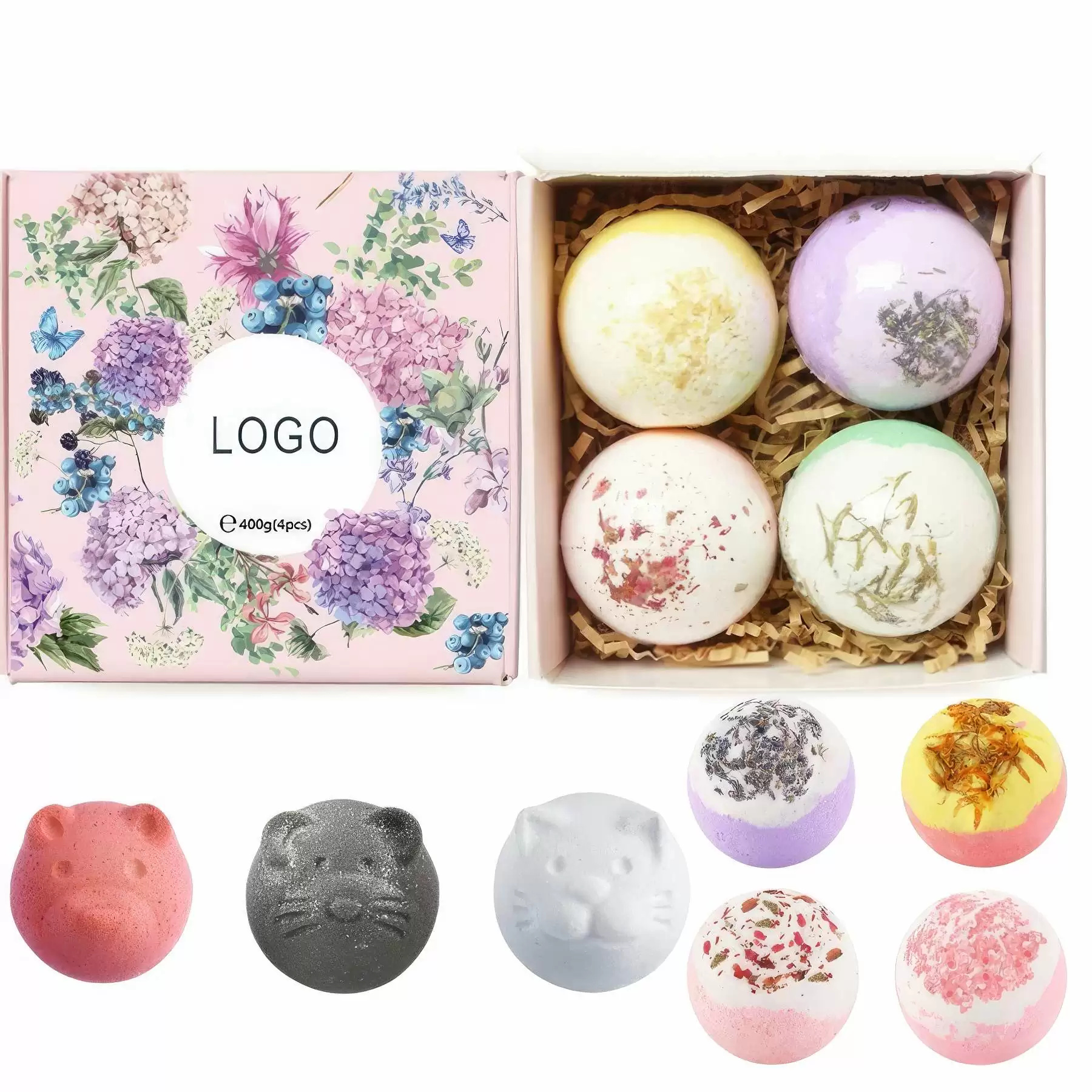 4 Pcs Relaxing Bath Bomb Gift Set