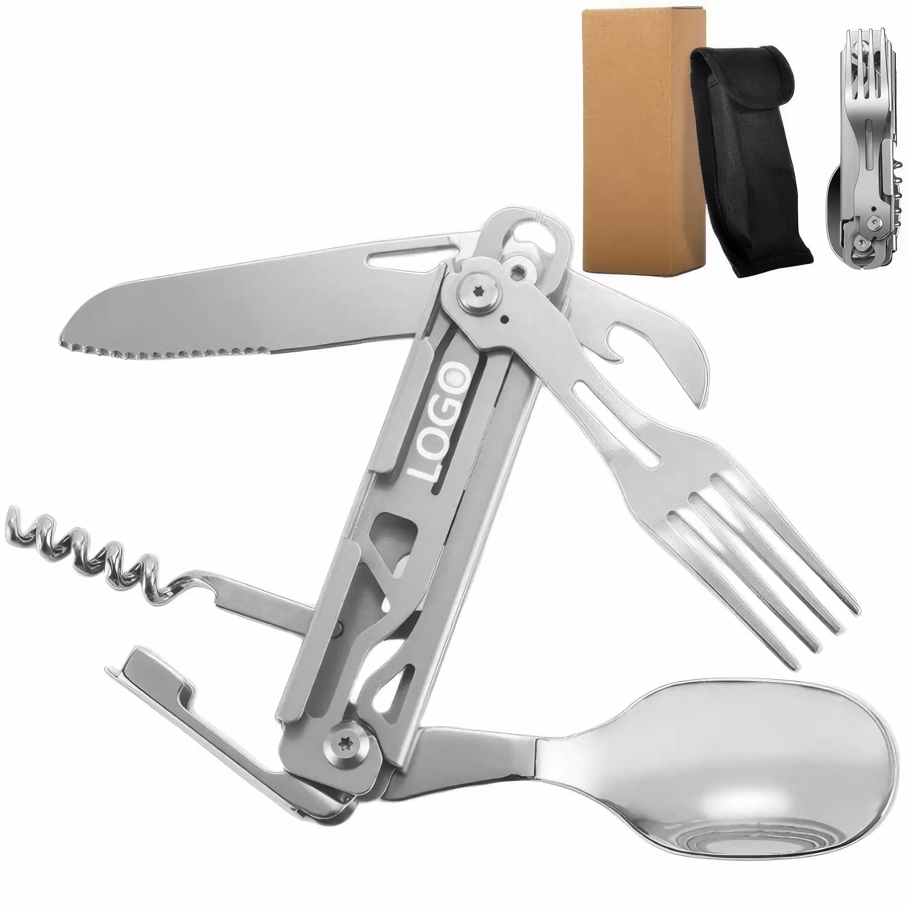 Camping Utensil Set 5-in-1 Multi Functional Folding Flatware