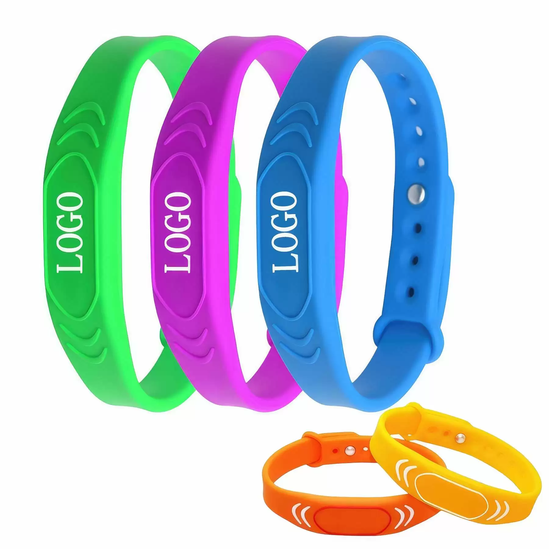 RFID Rewritable Writable Silicone Wristband Black Adult Size