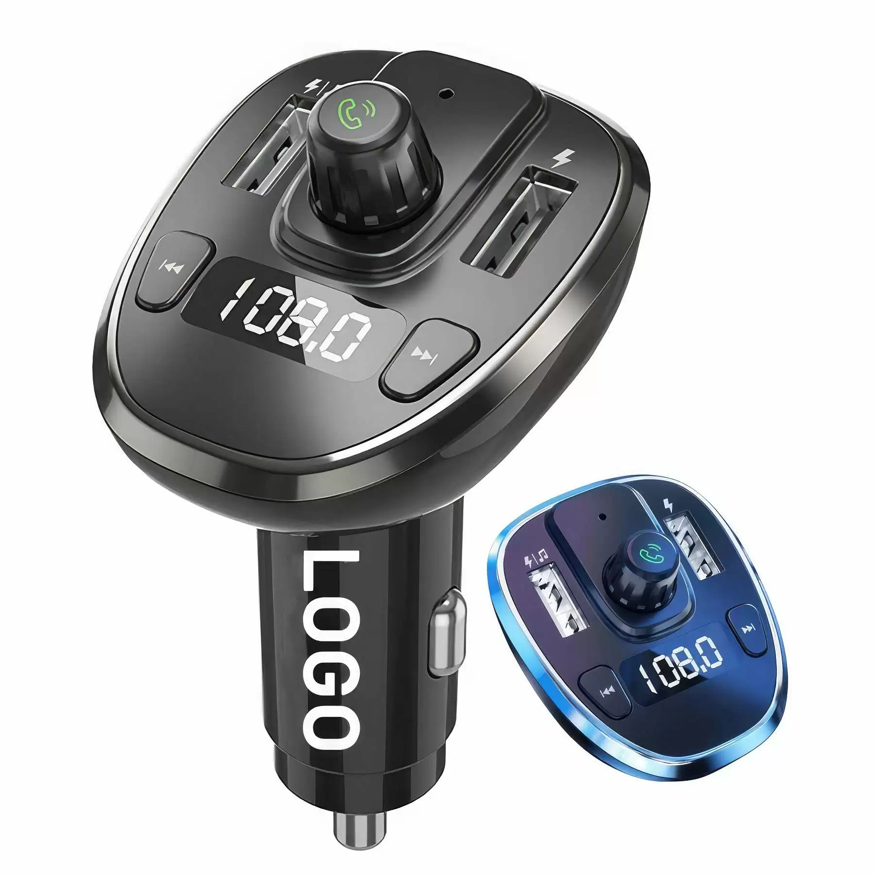 15W Car Charger Dual Port Type C and 2.4a USB A
