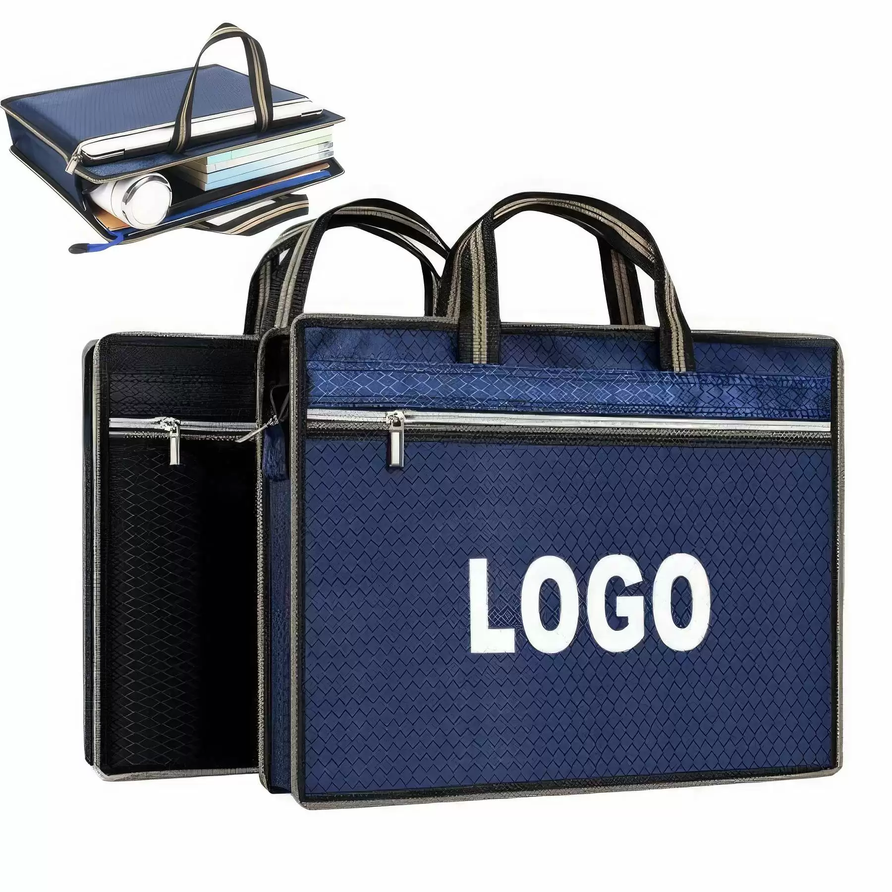 Custom Double Pocket Briefcase File Bag