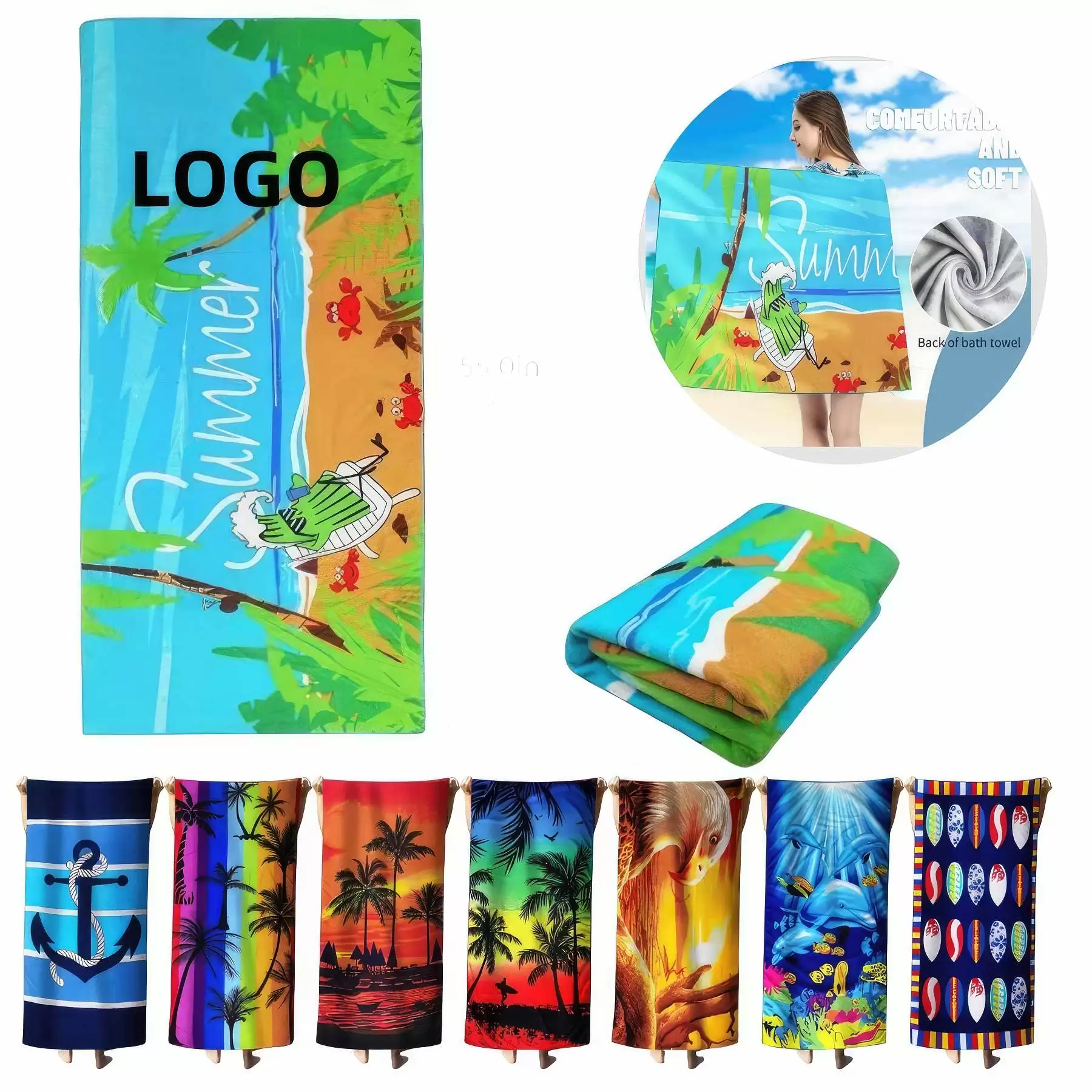 Custom Swim Beach Towels for men women
