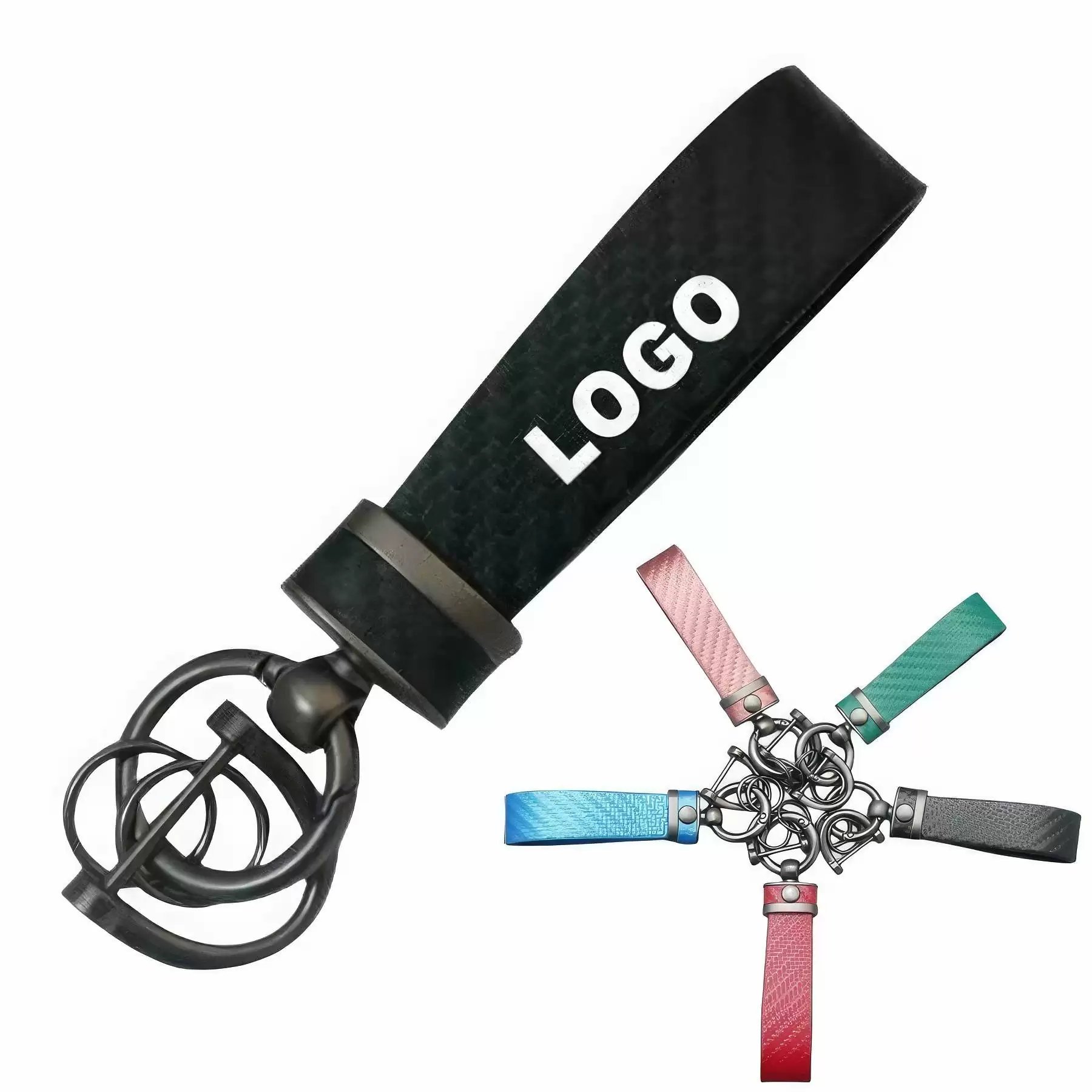 Custom PU Leather Keychain For Men Women