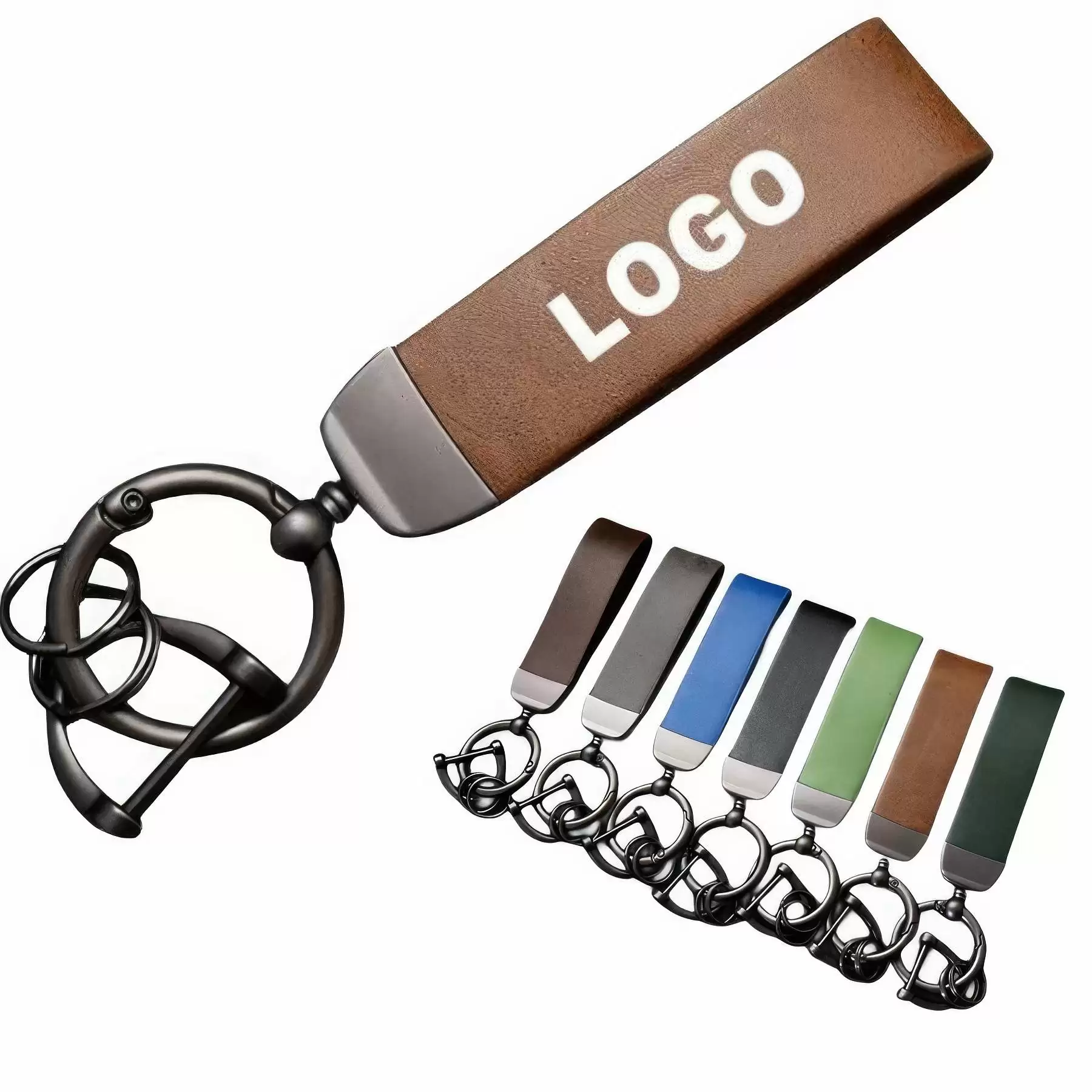 Custom D-shaped ring of key fob keychain