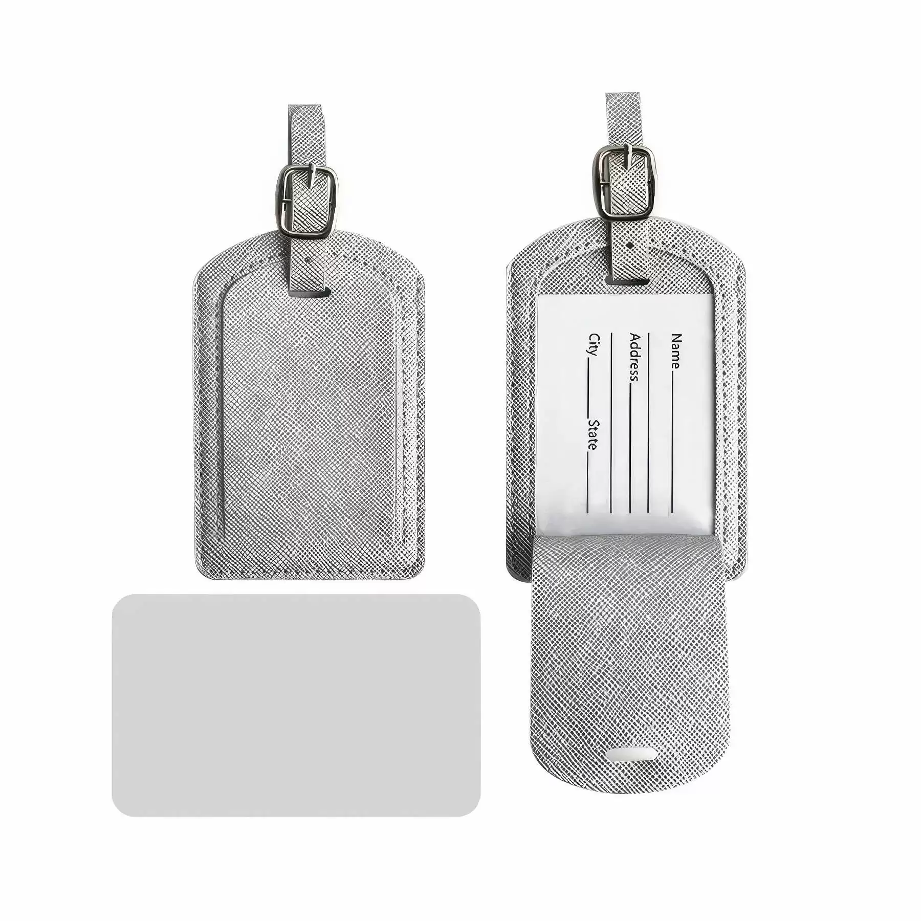 Customizable PU Luggage Tags With Privacy Protection Flap - Image 2