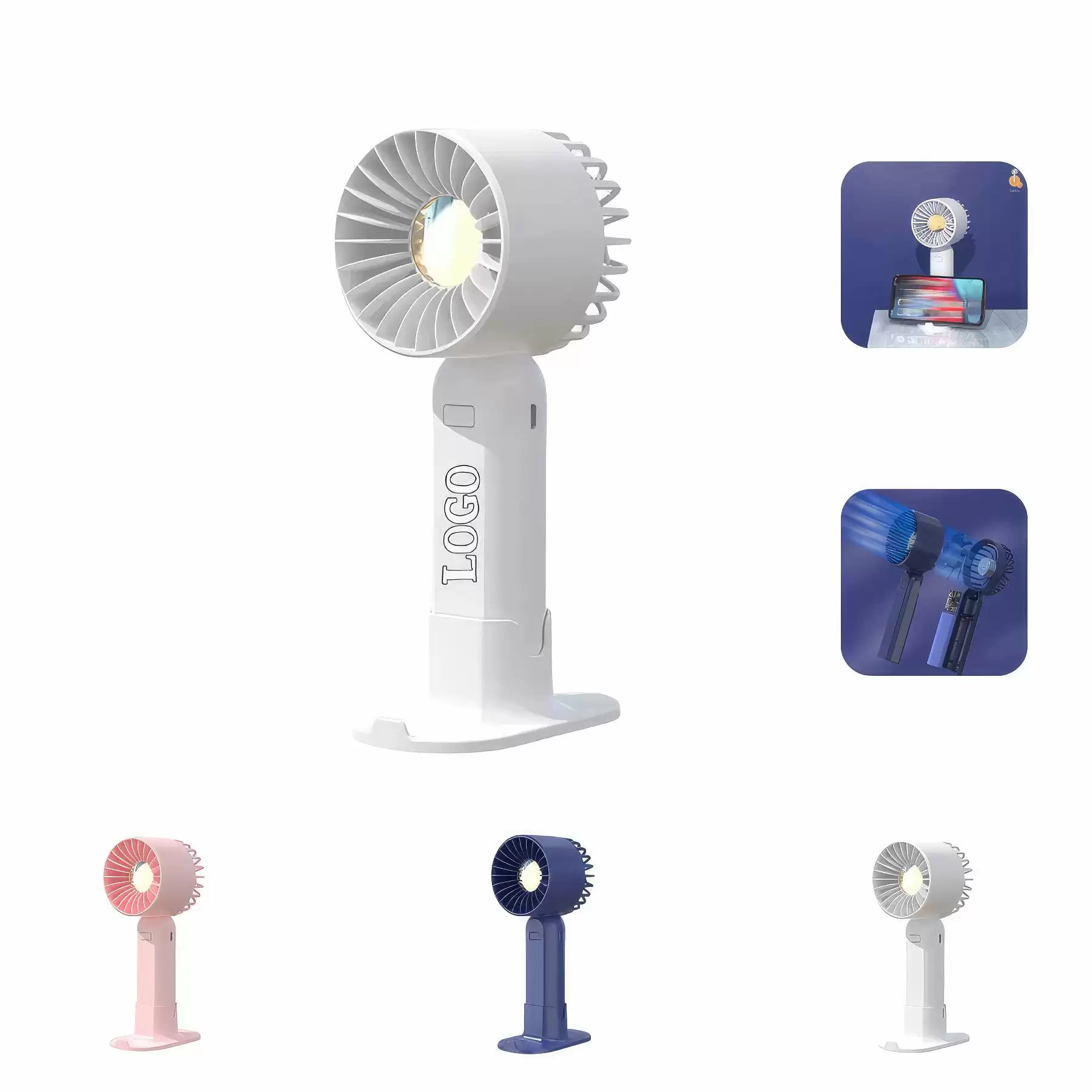 Custom Pocket Mini Fan With Phone Holder Base