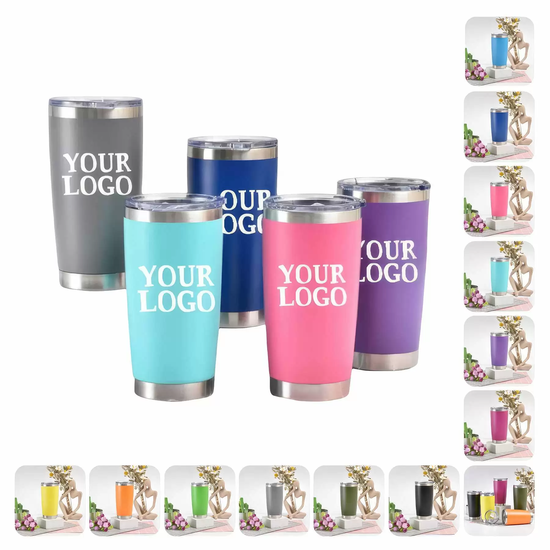 20 oz Double Wall Stainless Steel Thermal Coffee Cups