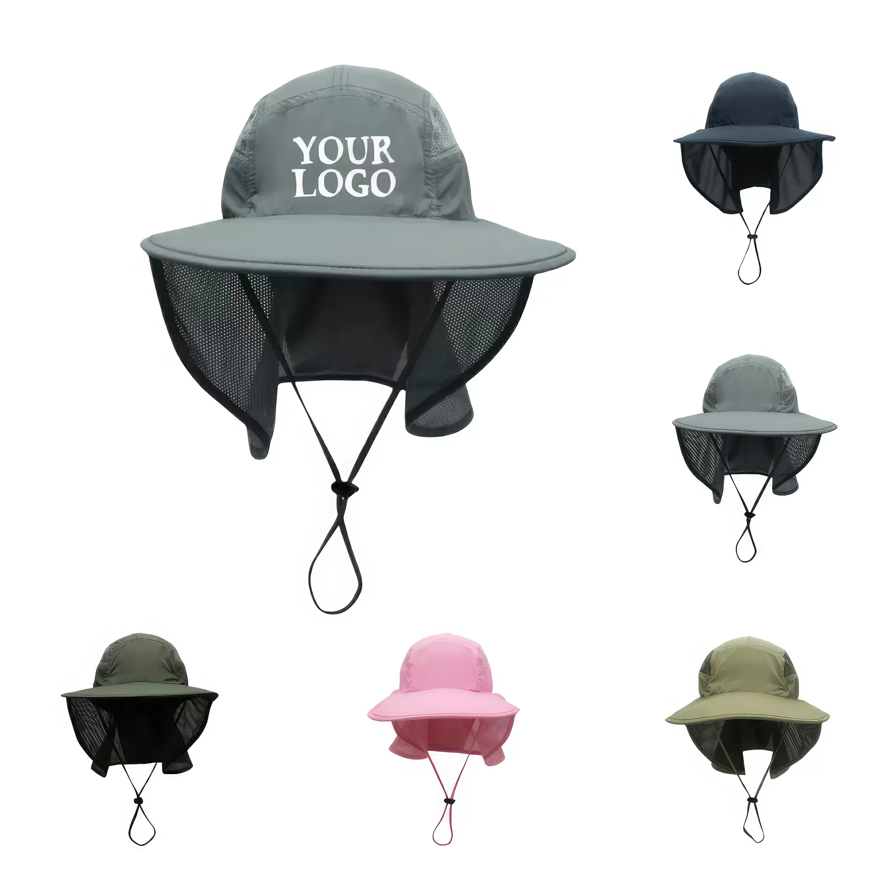 Unisex Bucket Cap Outdoor Sunbonnet With Nack Flap