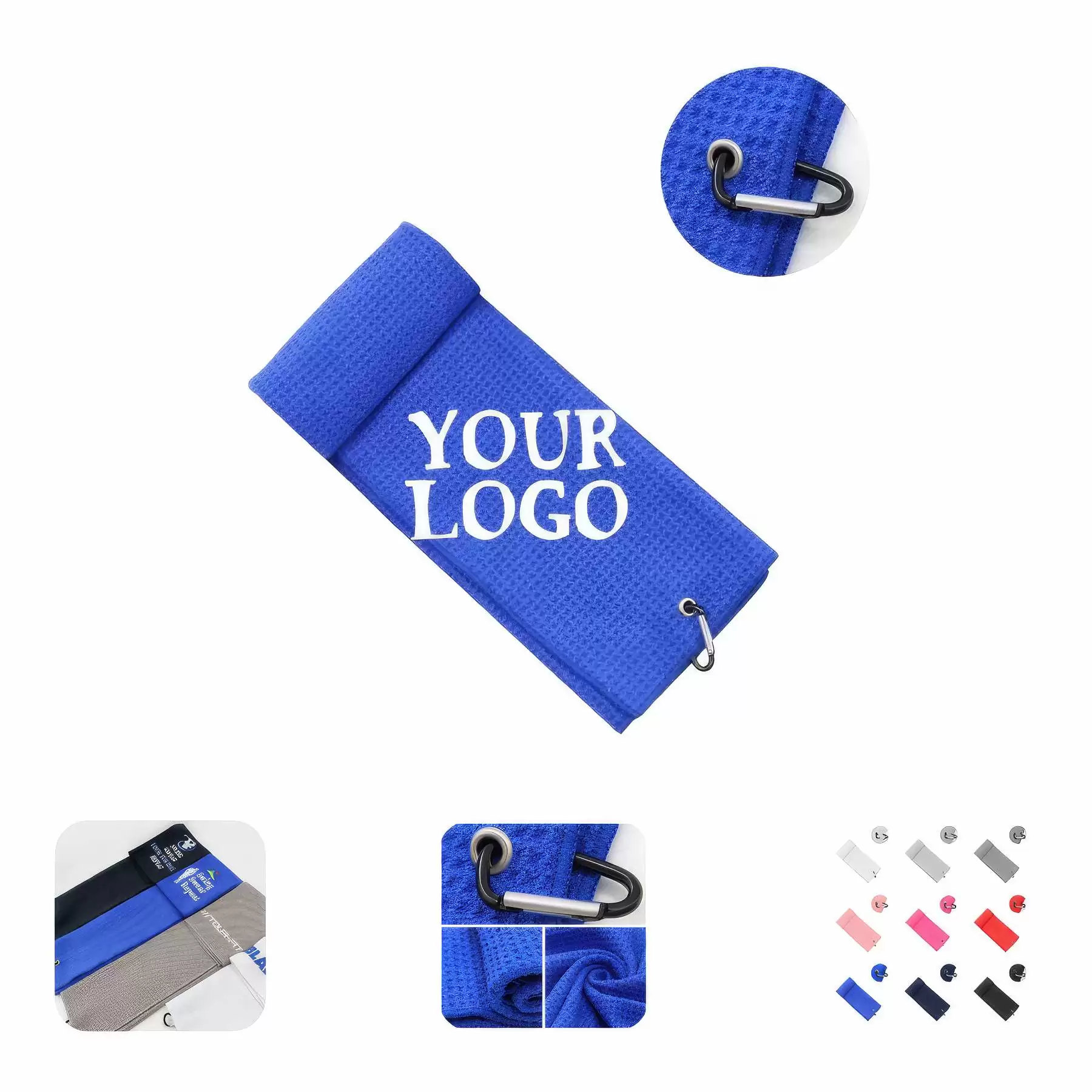 16" x 24" Golf Towel With Aluminum Alloy Hook