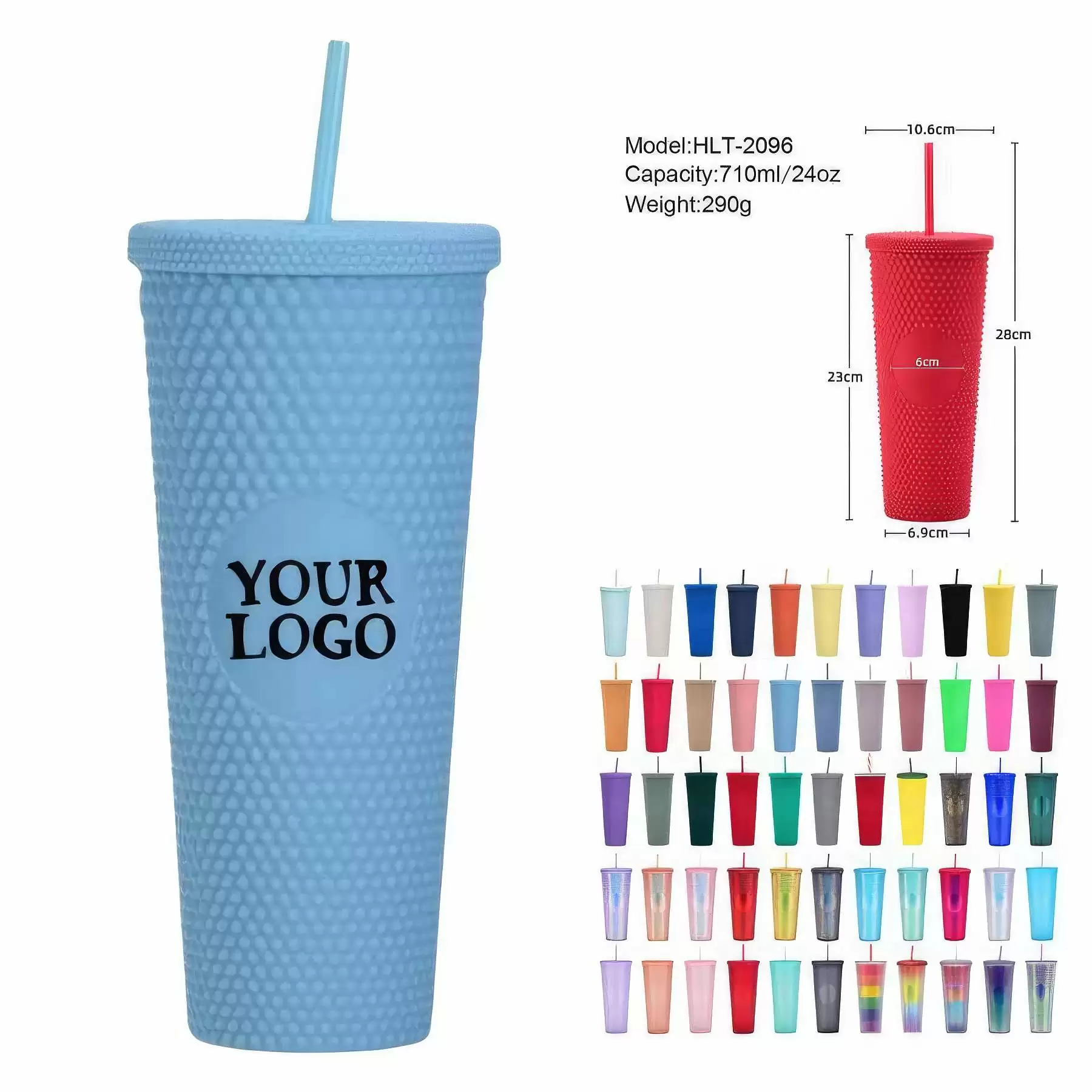 24 oz Venti Cup Water Bottles Plastic Tumbler