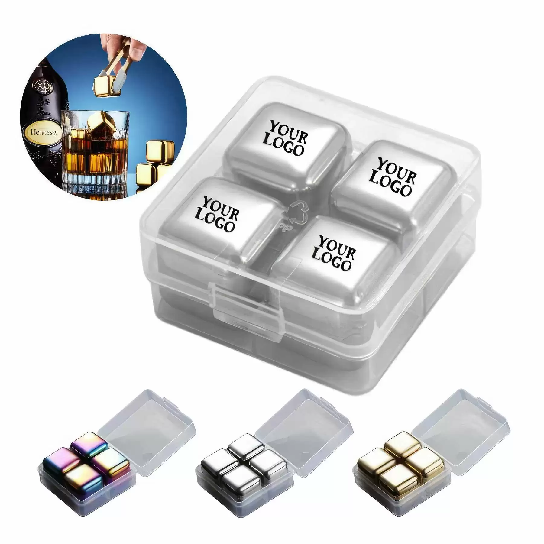 Stainless Steel Ice Cubes 4 Pack