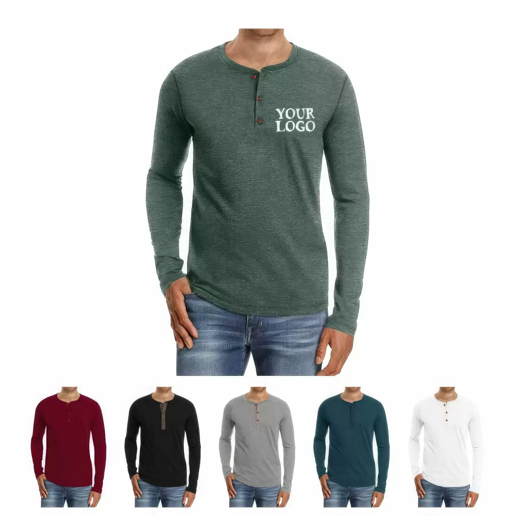 Personalized Men's Long Sleeve Shirts Casual Tops