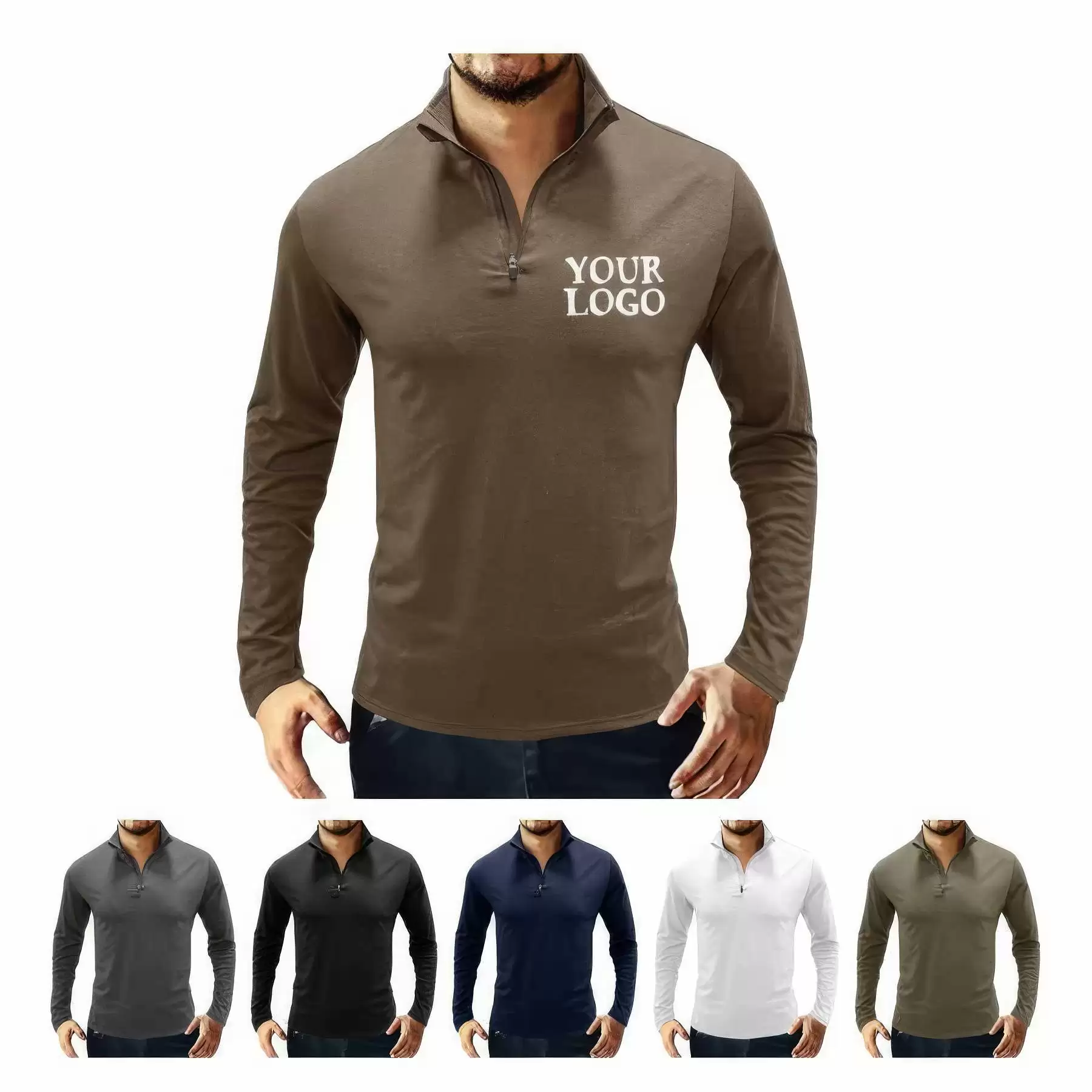 Personalized Stand Collar Long Sleeve Shirts