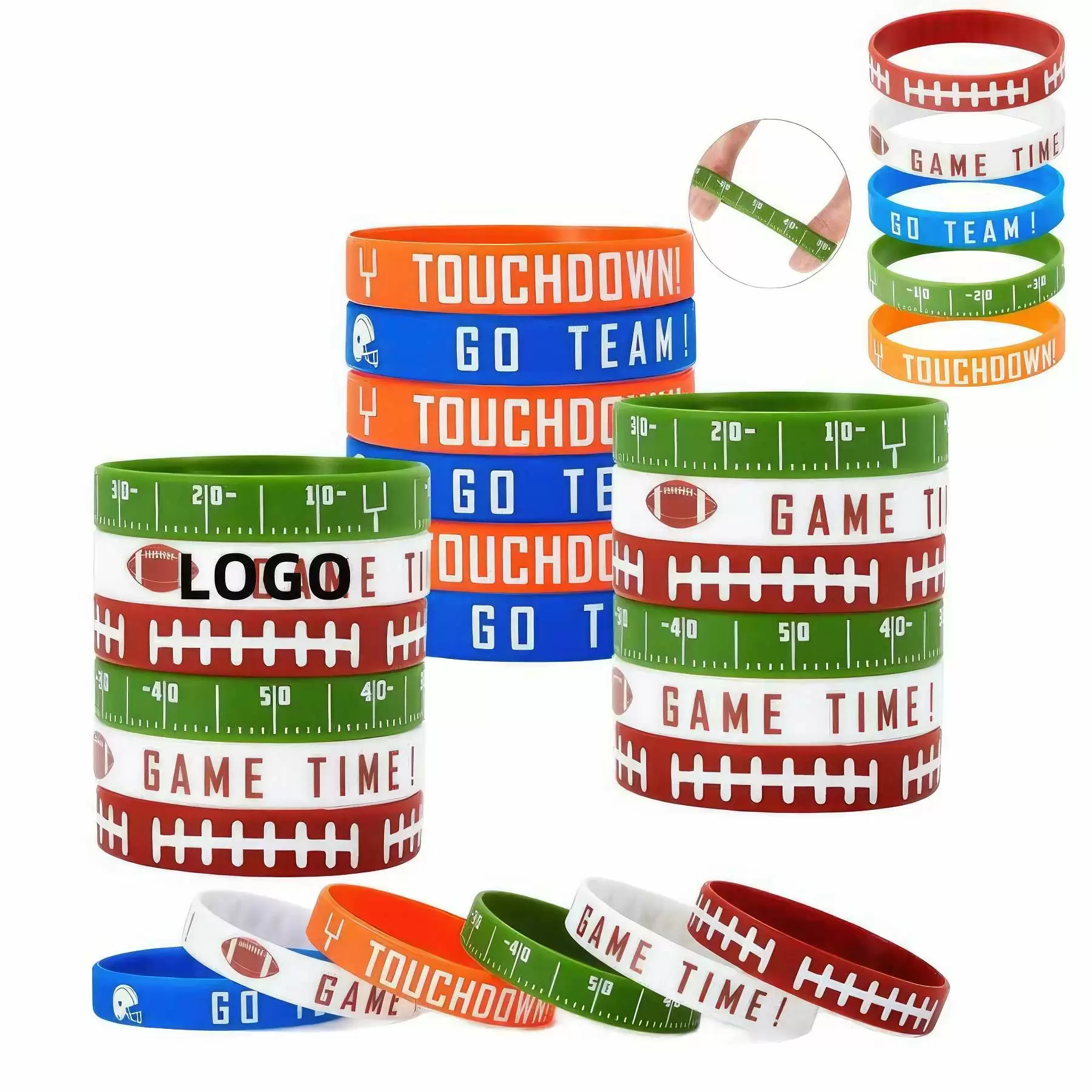 Custom Silicone Wristband Colored Rubber Stretch Bracelets