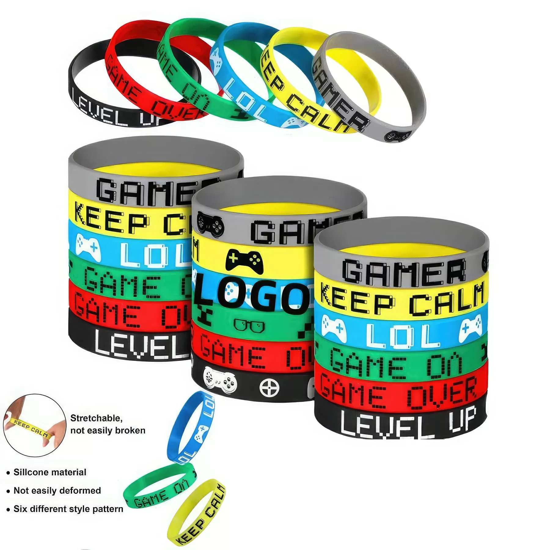 Custom Silicone Wristband Colored Rubber Bracelets
