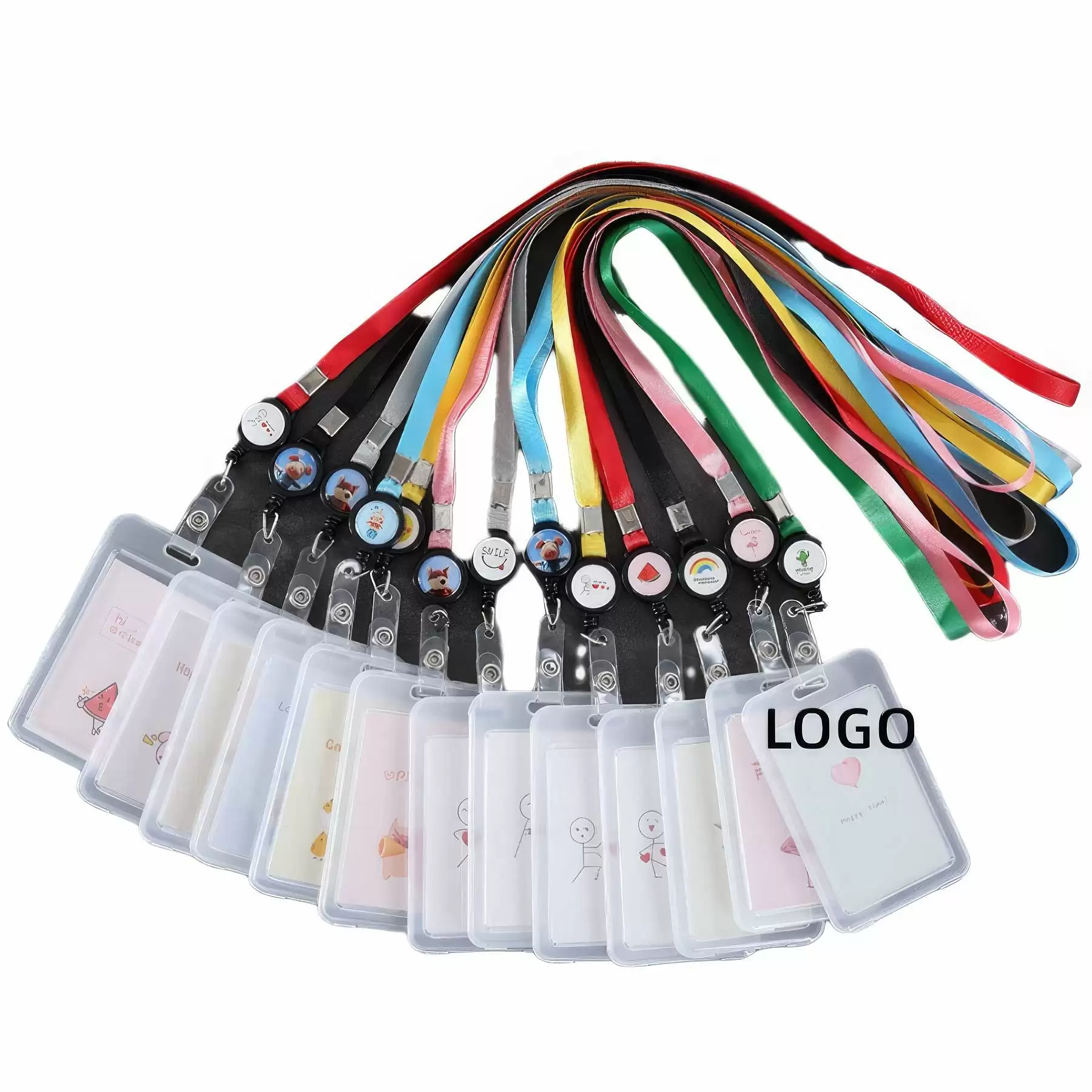 Polyester Lanyard with Retractable Reel Clip & Card Holder