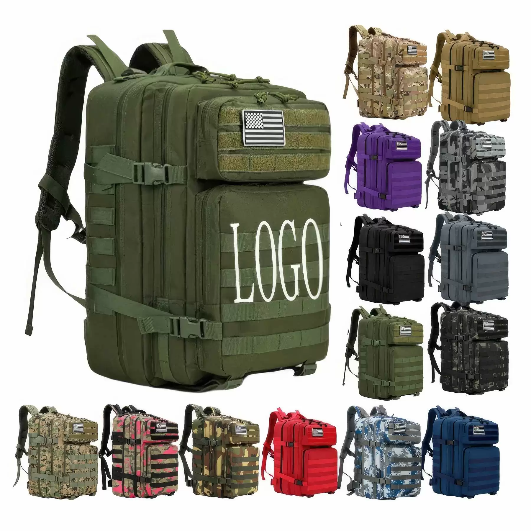 45L Camping Camouflage Backpack Large Capacity