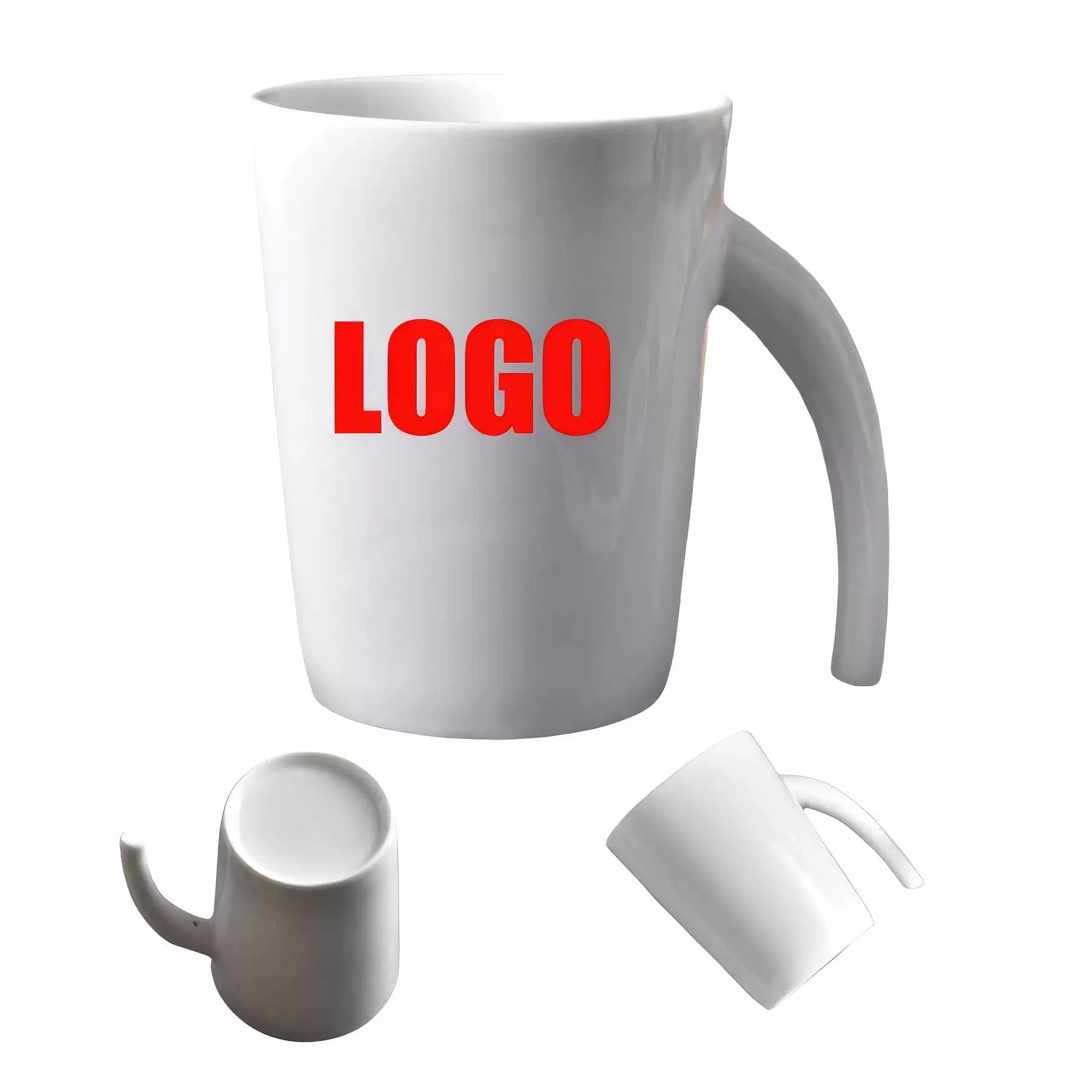 Custom 8 Oz Ceramic coffee cup with trunk handle