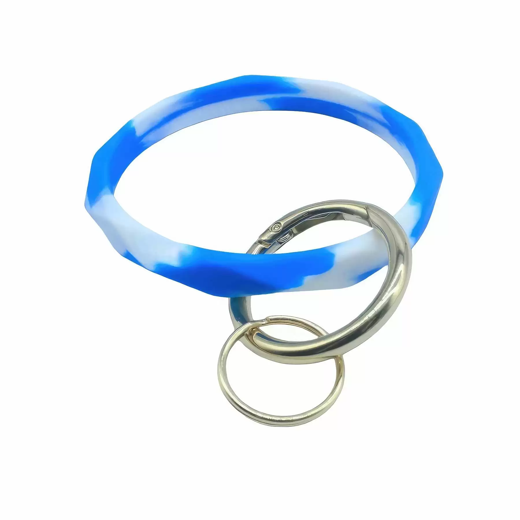 Custom Silicone Wrist Keychain Circle Bracelet - Image 2