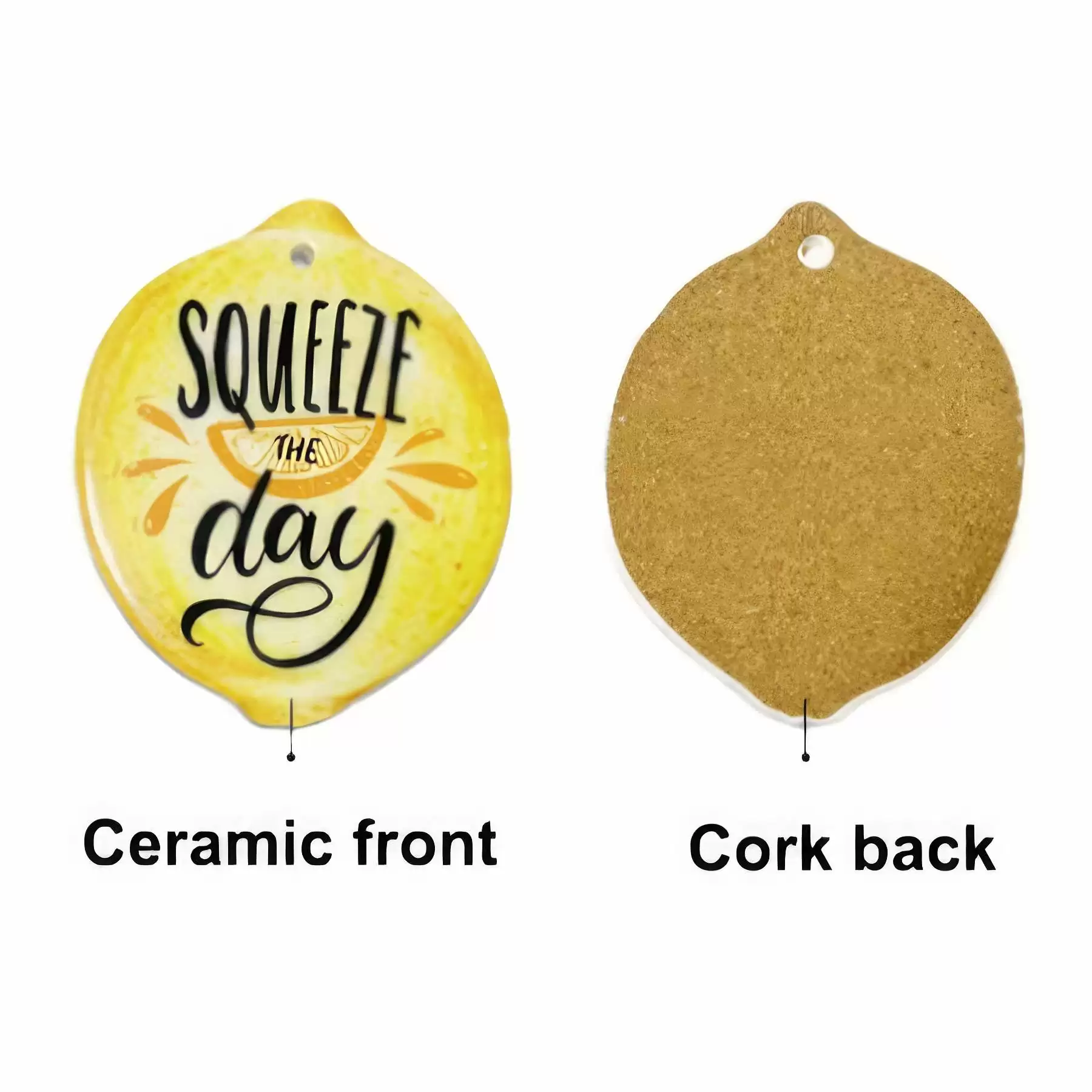 Custom Lemon shaped  ceramic coasters - Image 2