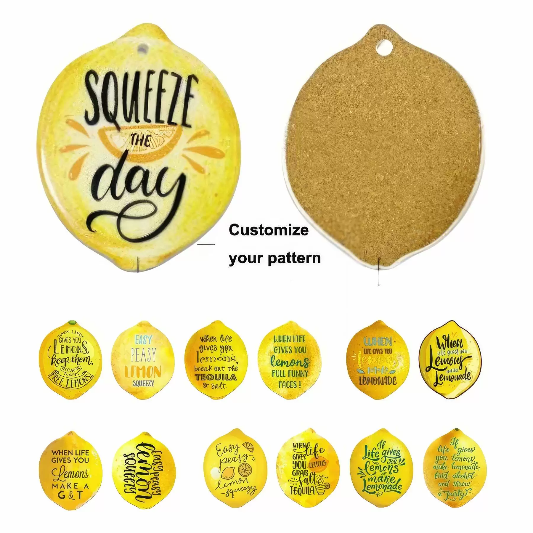 Custom Lemon shaped  ceramic coasters