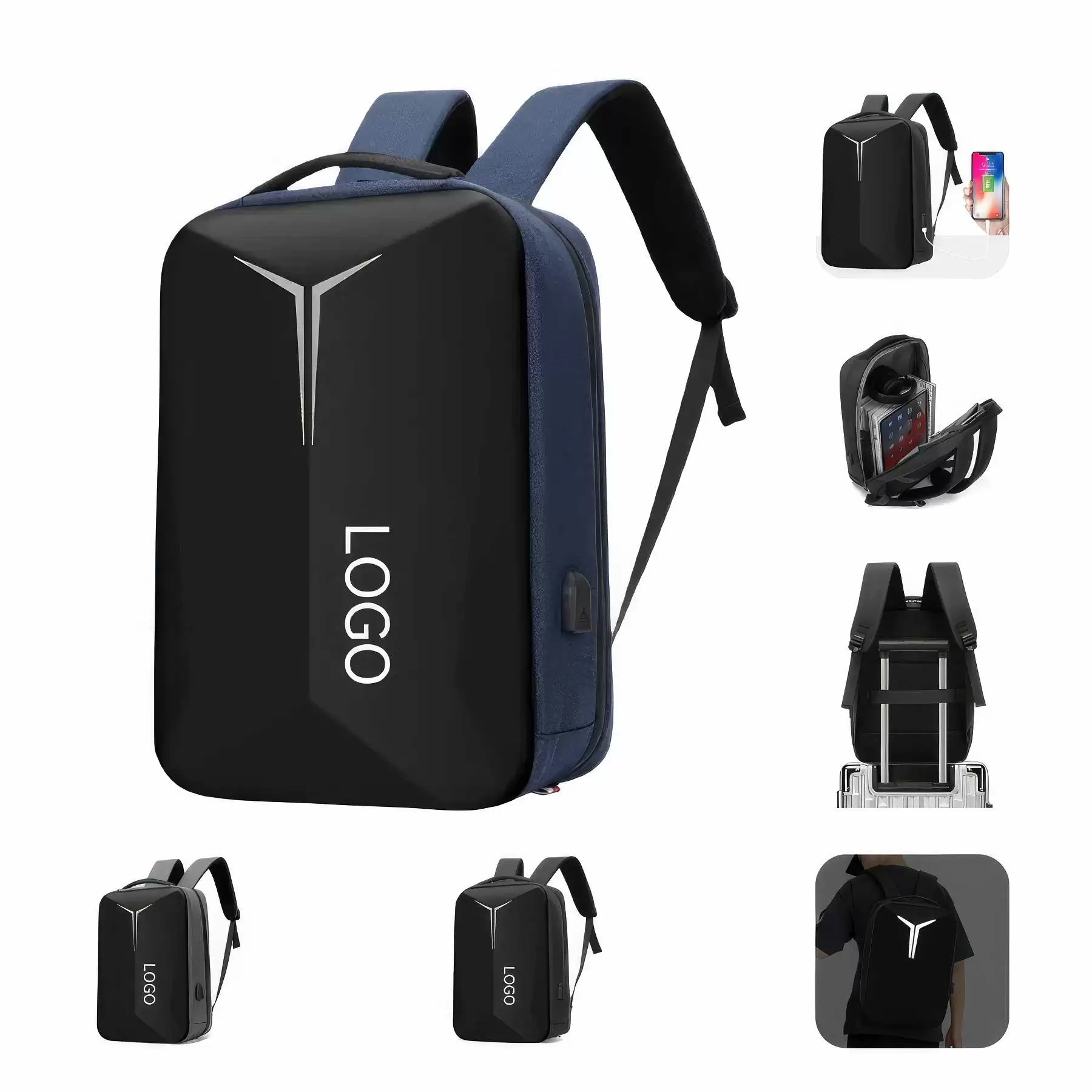 Custom Reflective strip laptop backpack