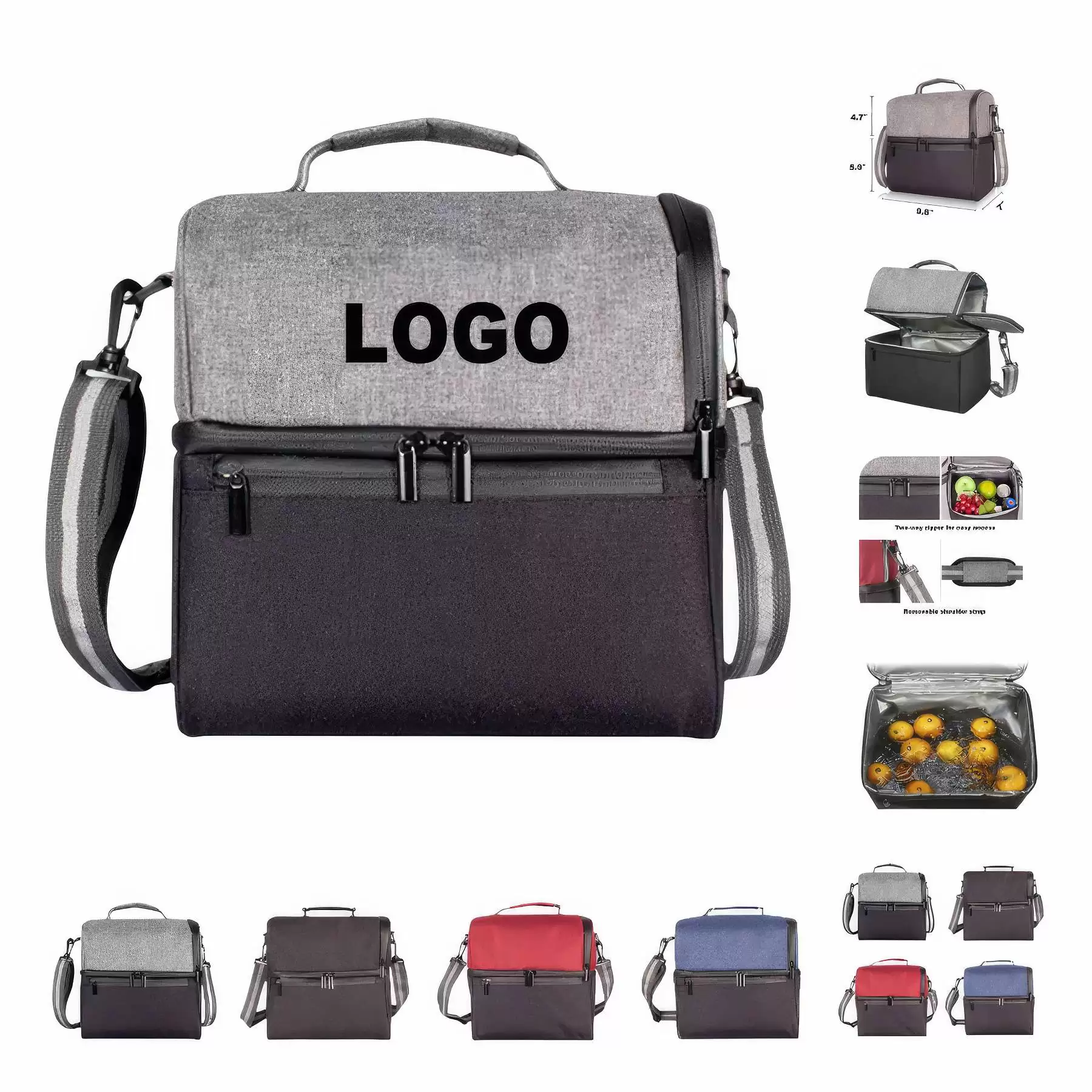 Custom double layer Insulated Lunch Bag