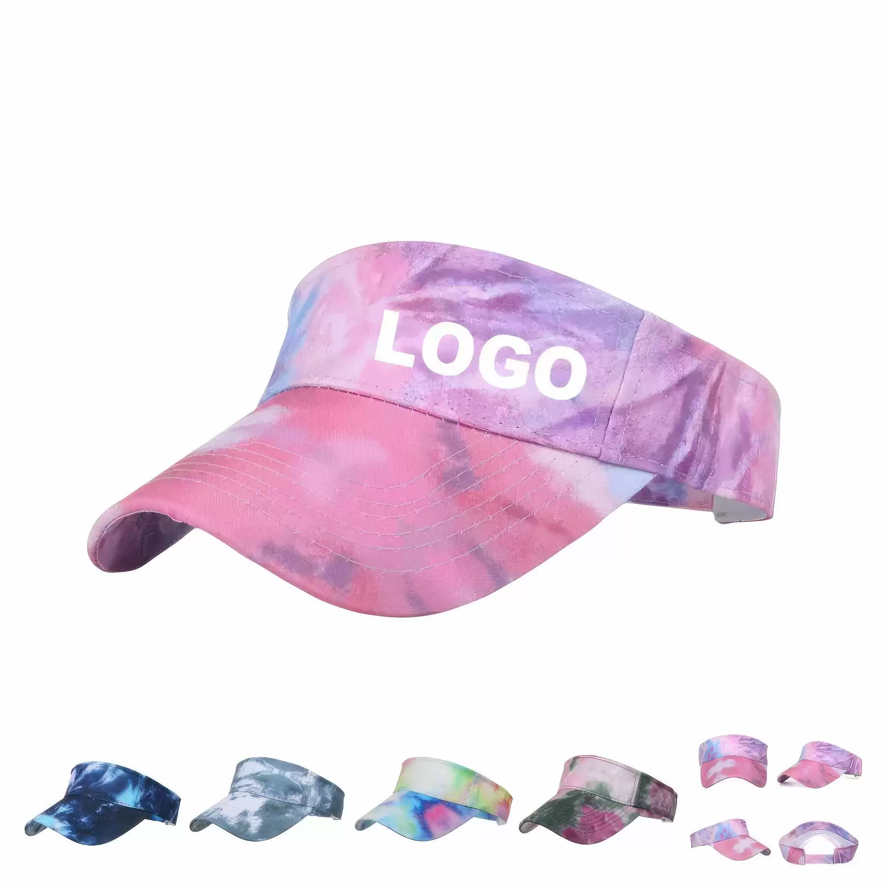 Custom tie-dyed Sun Visor Caps for Unisex