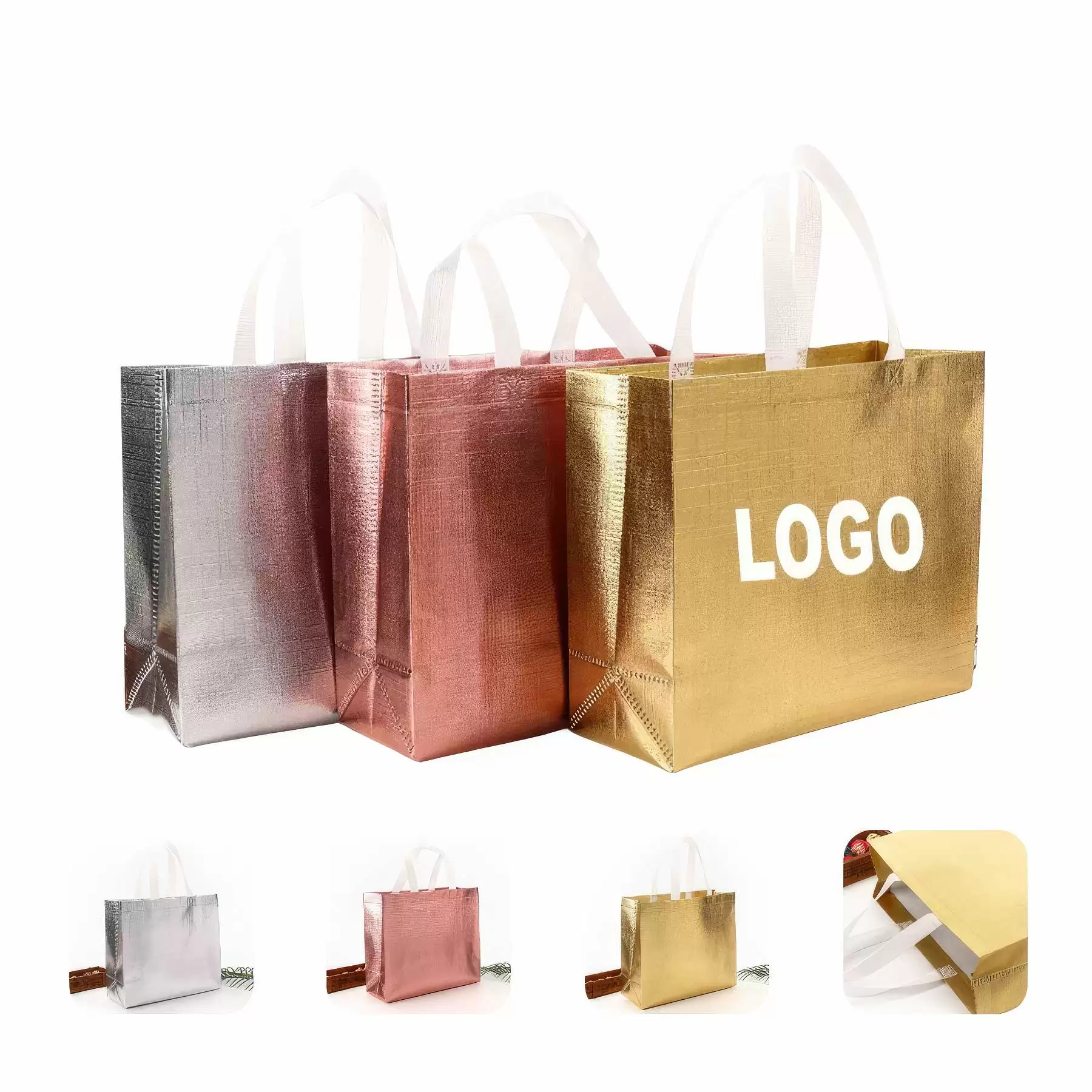 Custom Laser aluminized shopping Bags