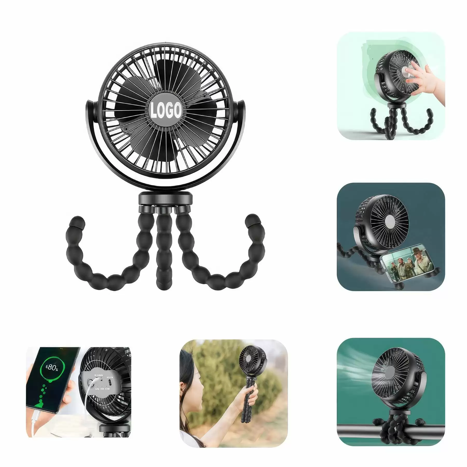Custom Flexible Tripod Mini Fan