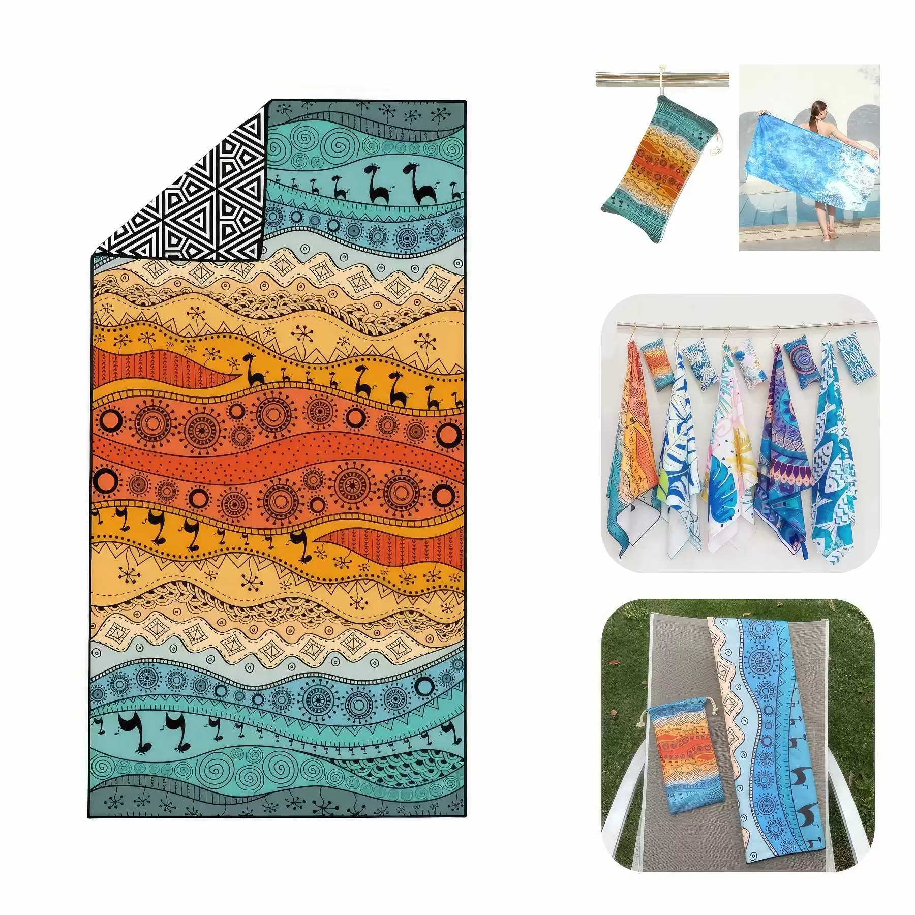 Custom Super Absorbent Sand Free Beach Towel