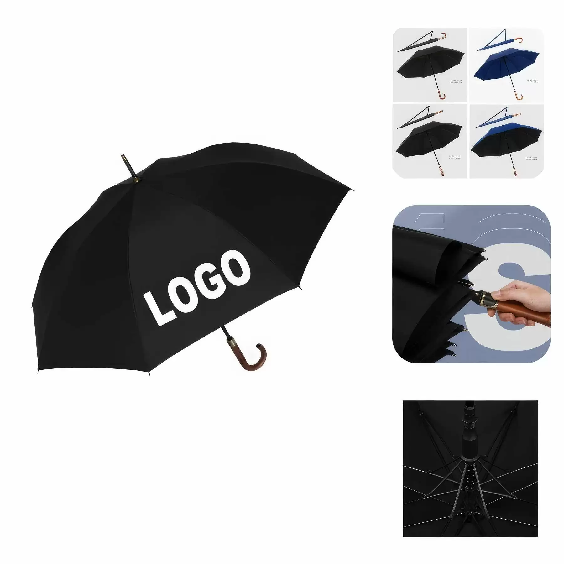 Custom Large Windproof Stick Umbrella