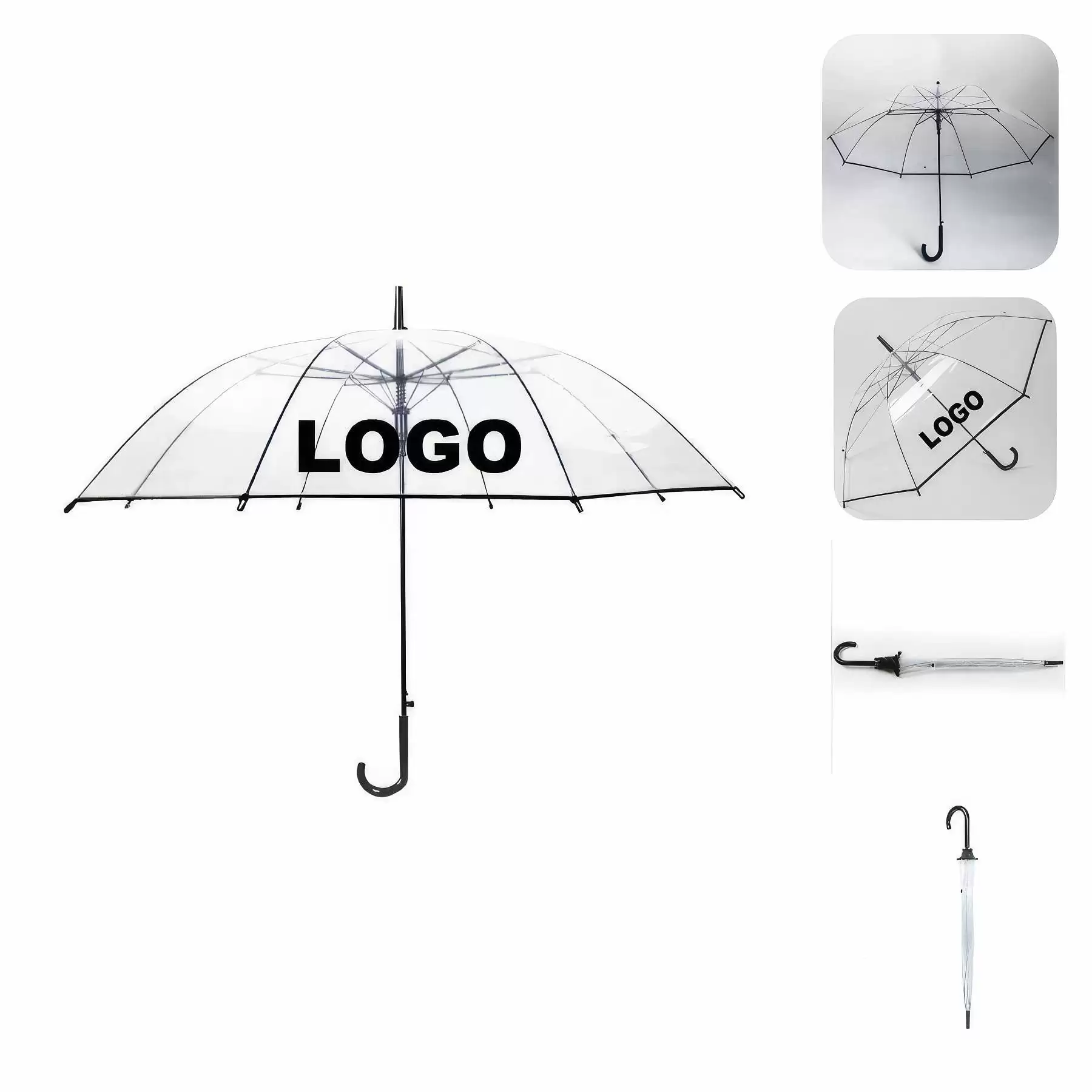 Custom  Windproof Clear Umbrella