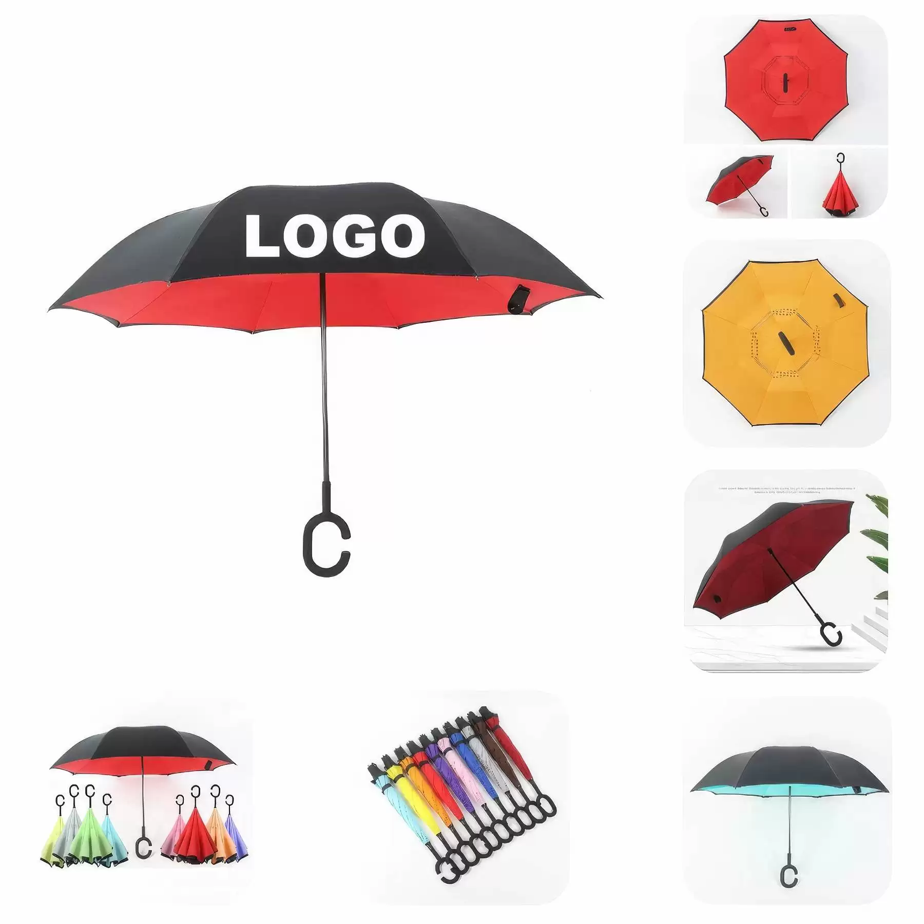 Custom Inverted  Windproof Reverse Umbrella
