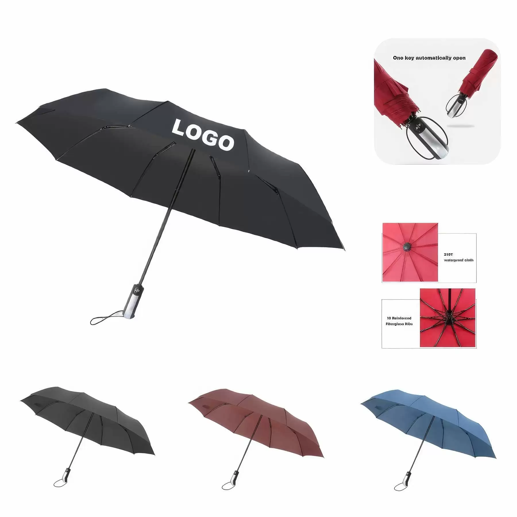 Custom Auto Open & Close advertising umbrella