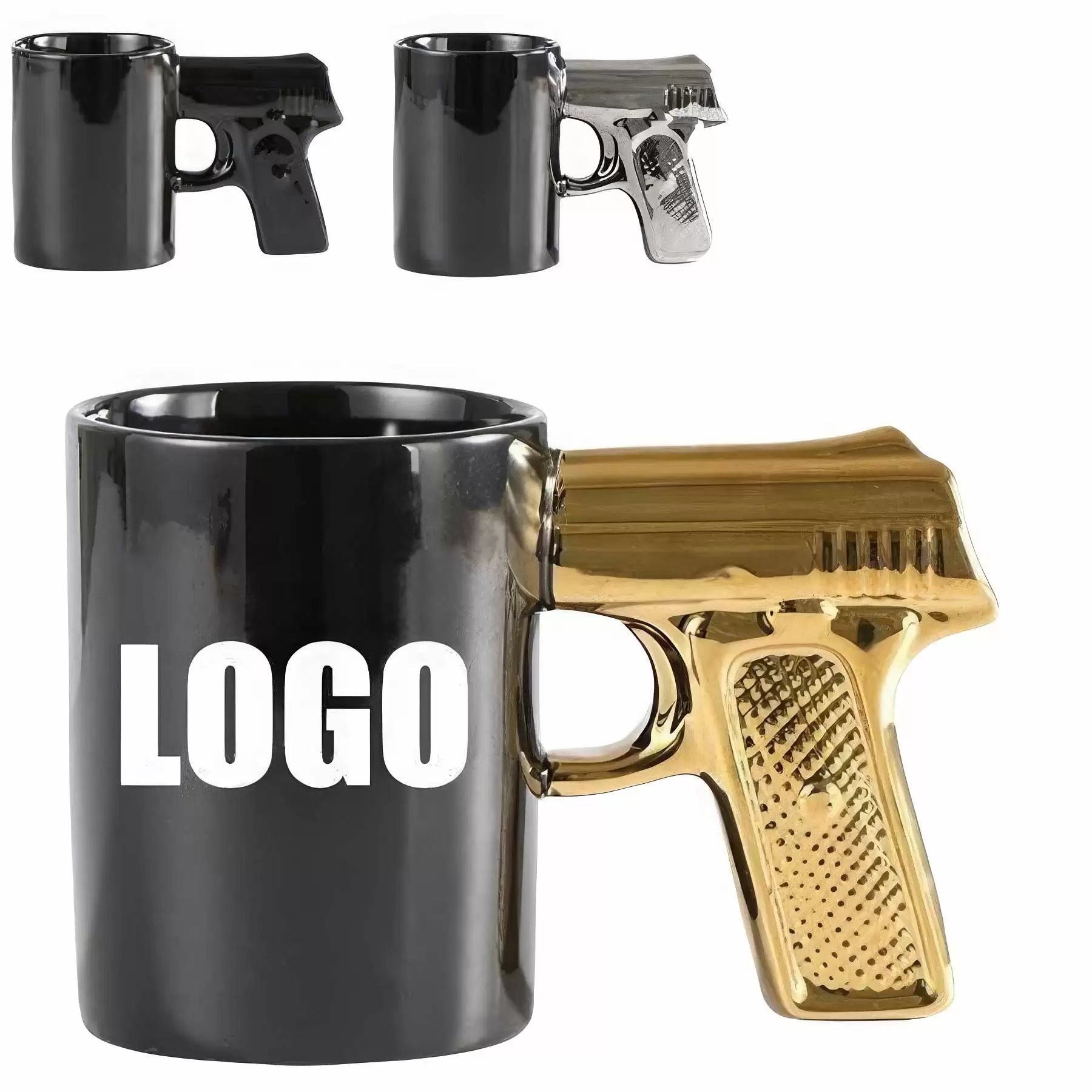 11.8oz Ceramic Pistol Gun Handle Coffee Mug Gift Cup