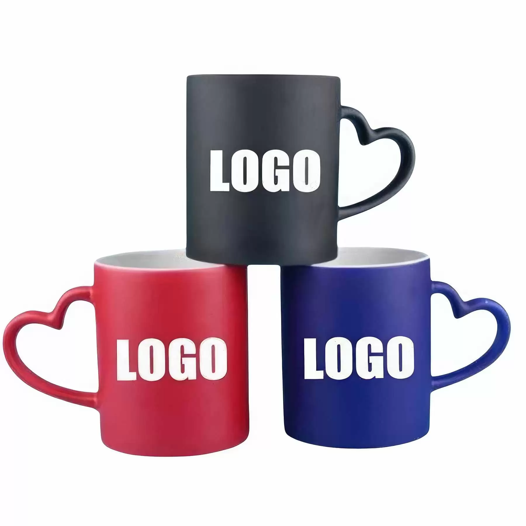 11.5oz Ceramic Coffe Tea Mug with Heart Handle & Gift Cup